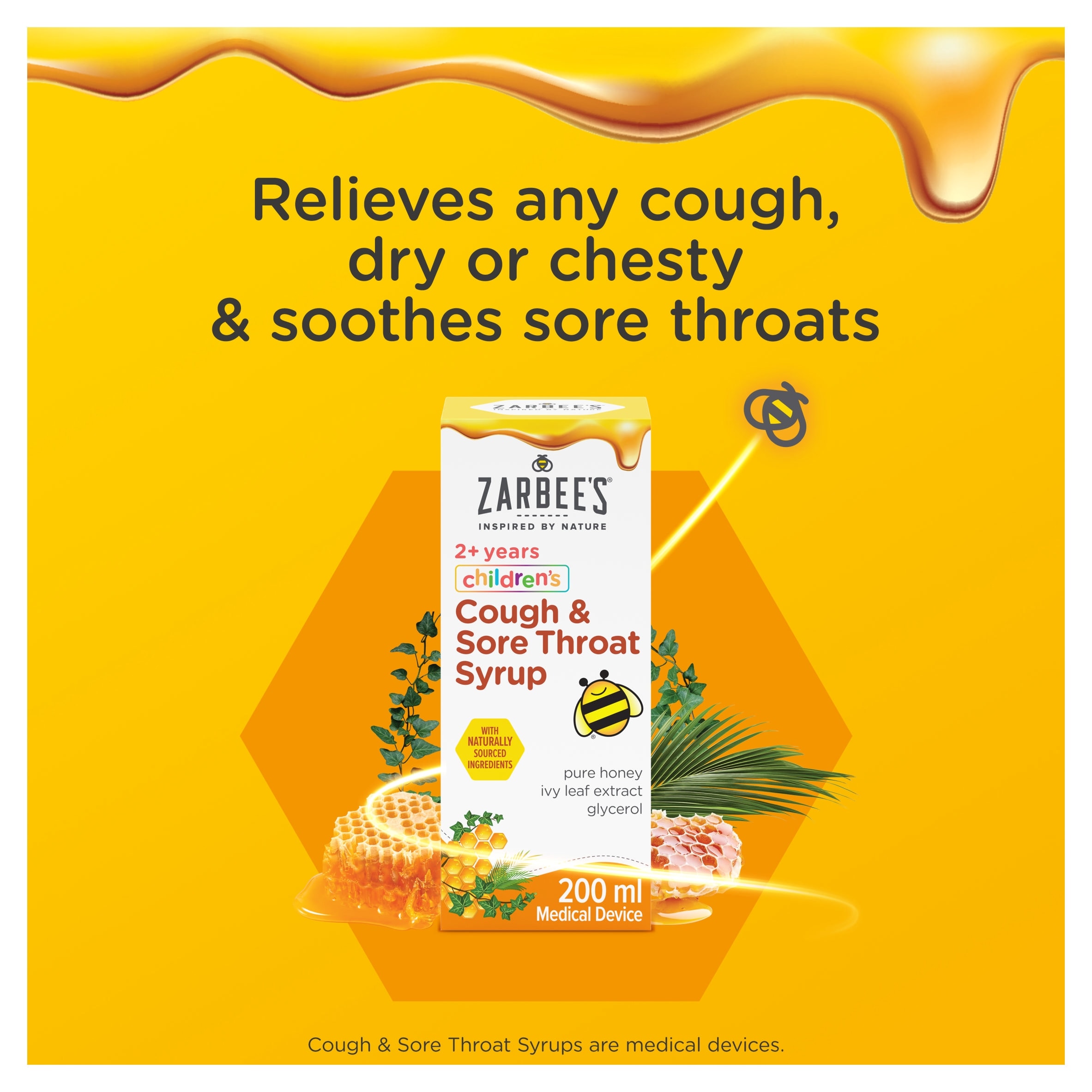 Zarbee's 2+ Years Sore Throat & Cough Syrup 200Ml thumbnail 2