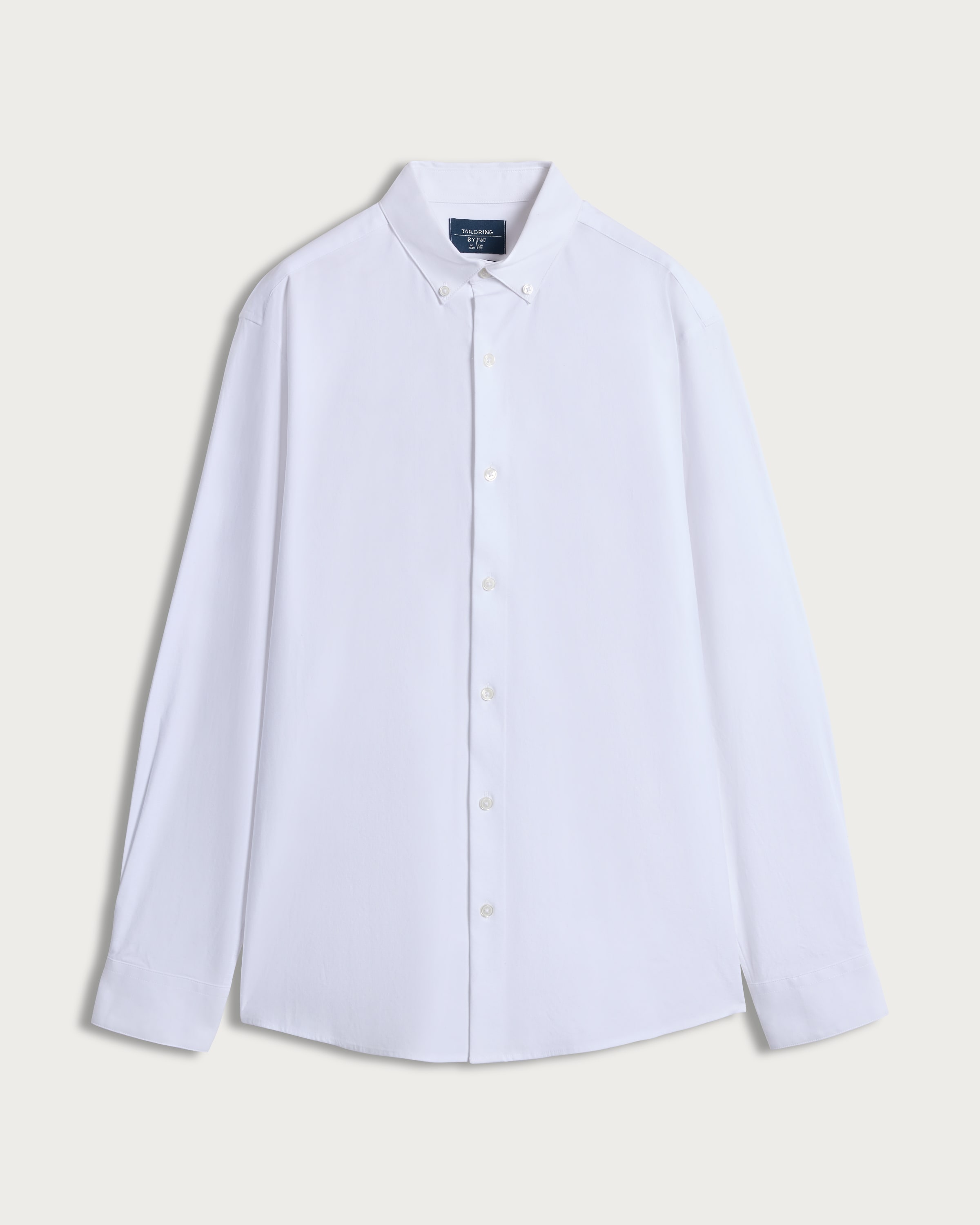 F&F Regular Fit Stretch Button Down Collar Formal Shirt in White thumbnail 4