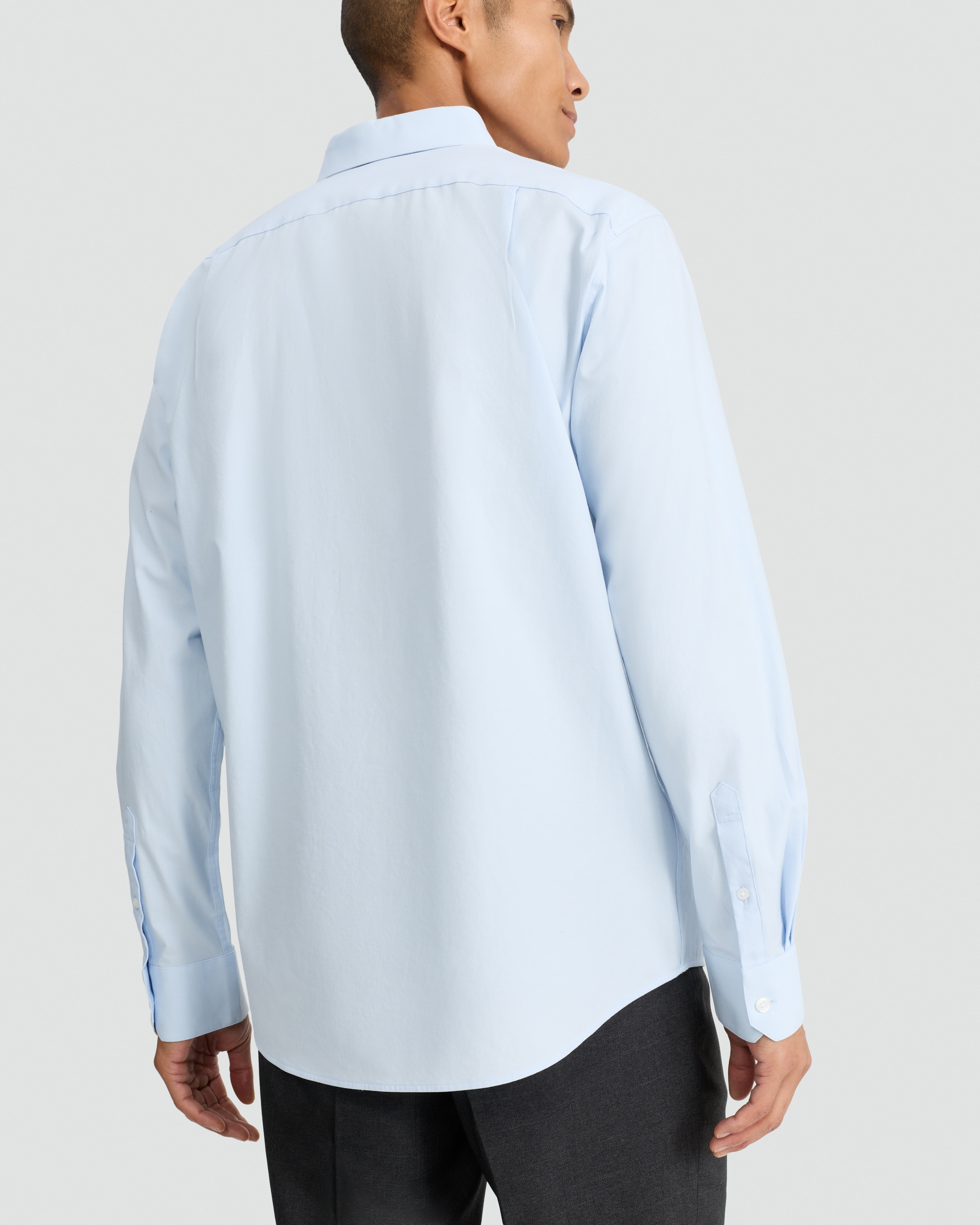 F&F Regular Fit Stretch Button Down Collar Formal Shirt in Blue thumbnail 3