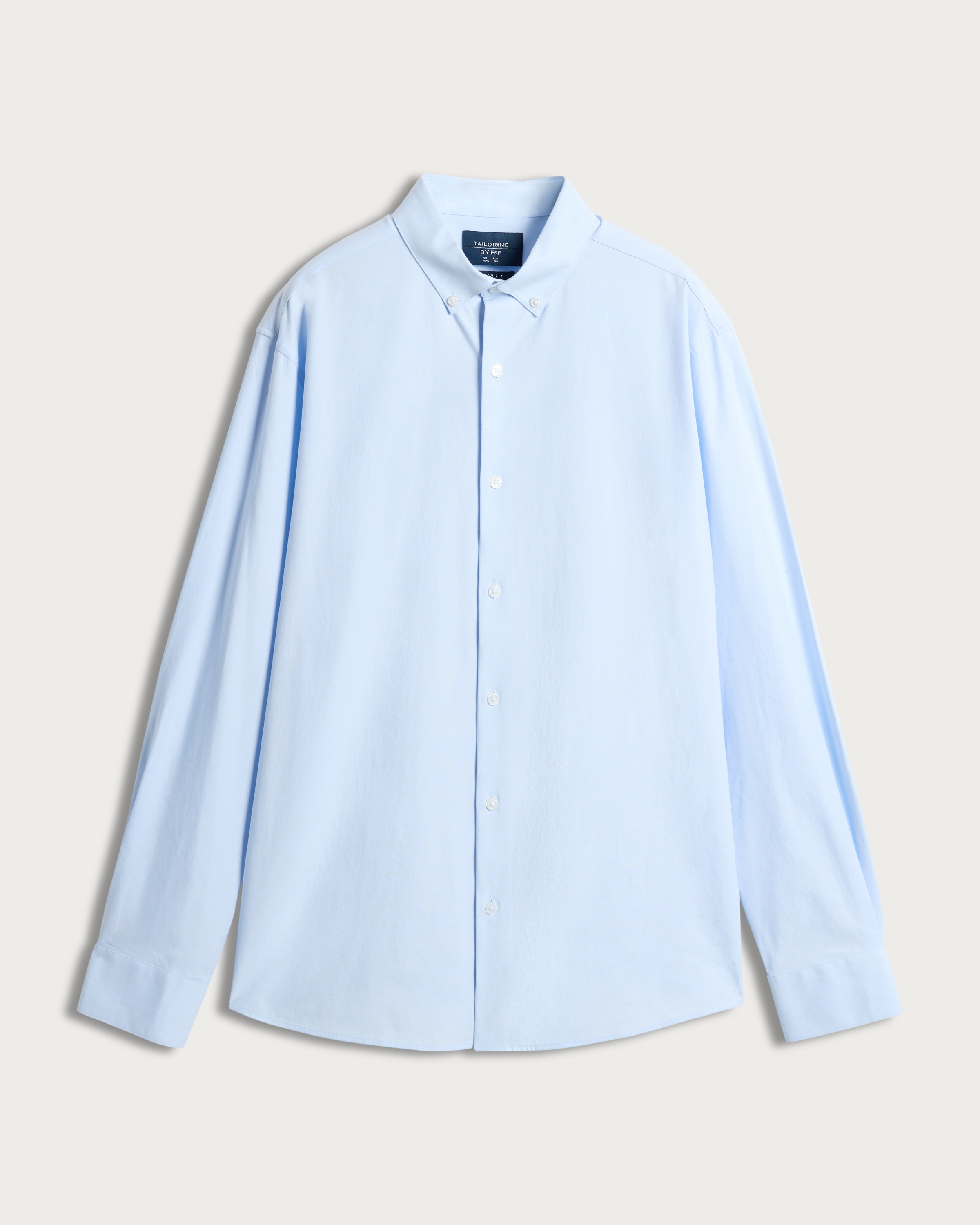F&F Regular Fit Stretch Button Down Collar Formal Shirt in Blue thumbnail 4