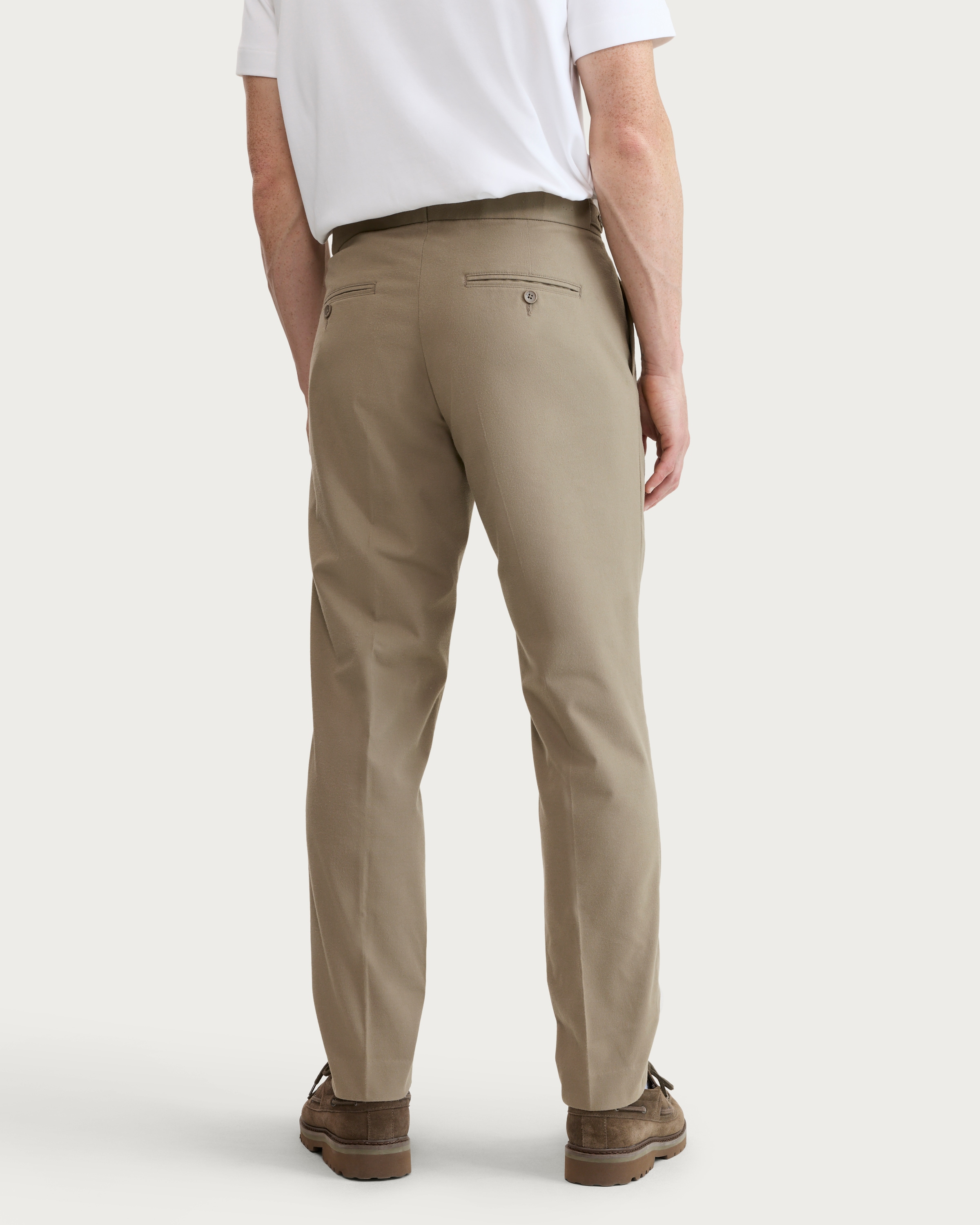 F&F Pleated Tailored Fit Trousers in Neutral thumbnail 3