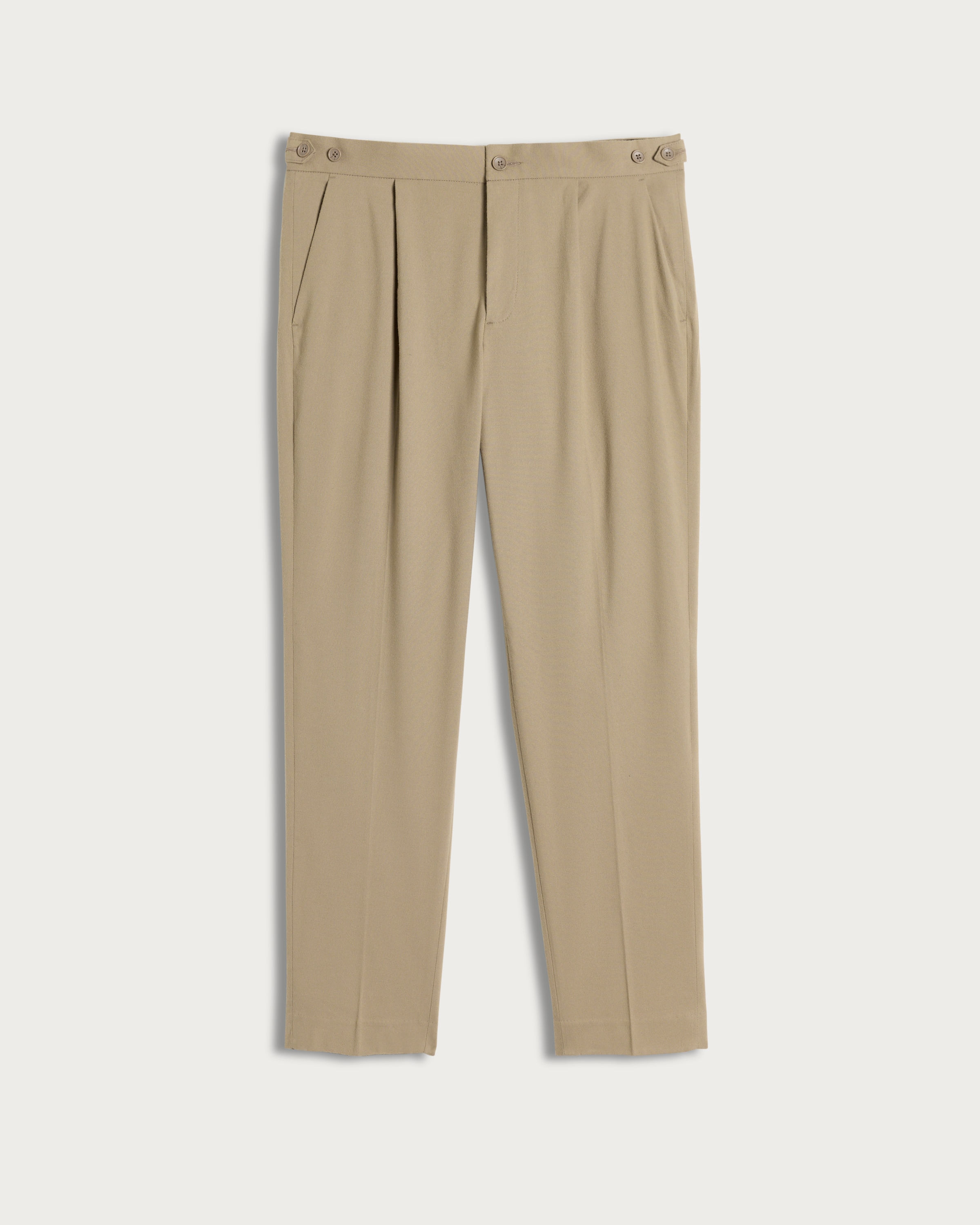 F&F Pleated Tailored Fit Trousers in Neutral thumbnail 4