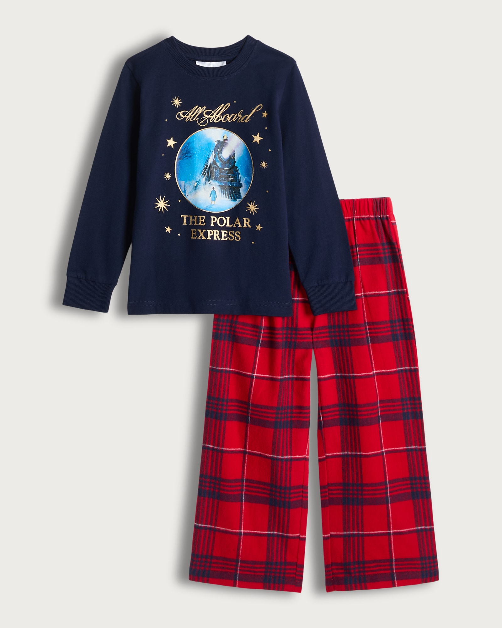 Polar Express 2-Piece Pure Cotton Wide Leg Pyjama Set in Multi