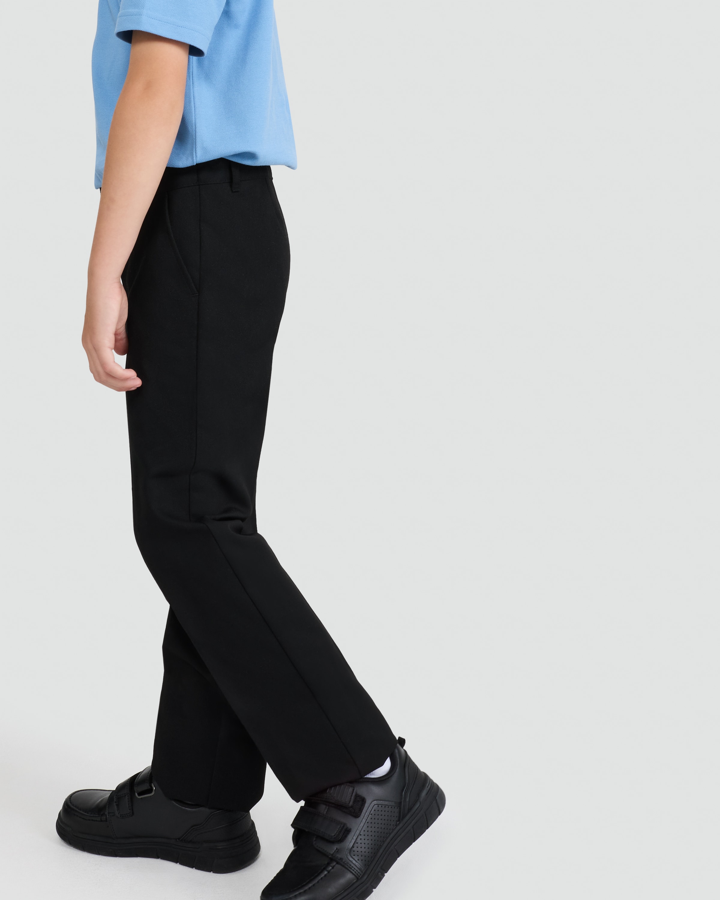 F&F School Boys 2-Pack Regular Fit Longer Length Trousers in Black thumbnail 2