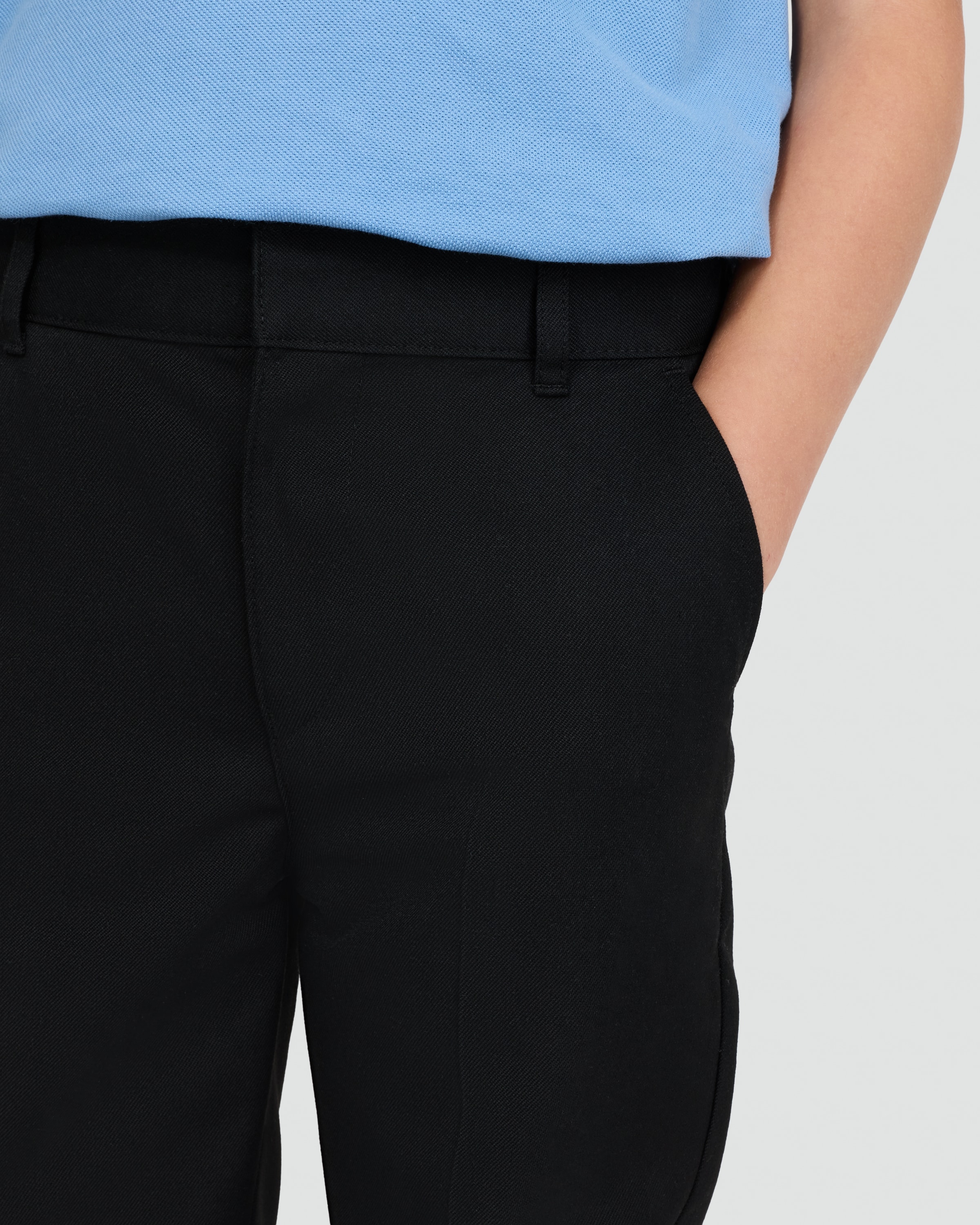 F&F School Boys 2-Pack Regular Fit Longer Length Trousers in Black thumbnail 3