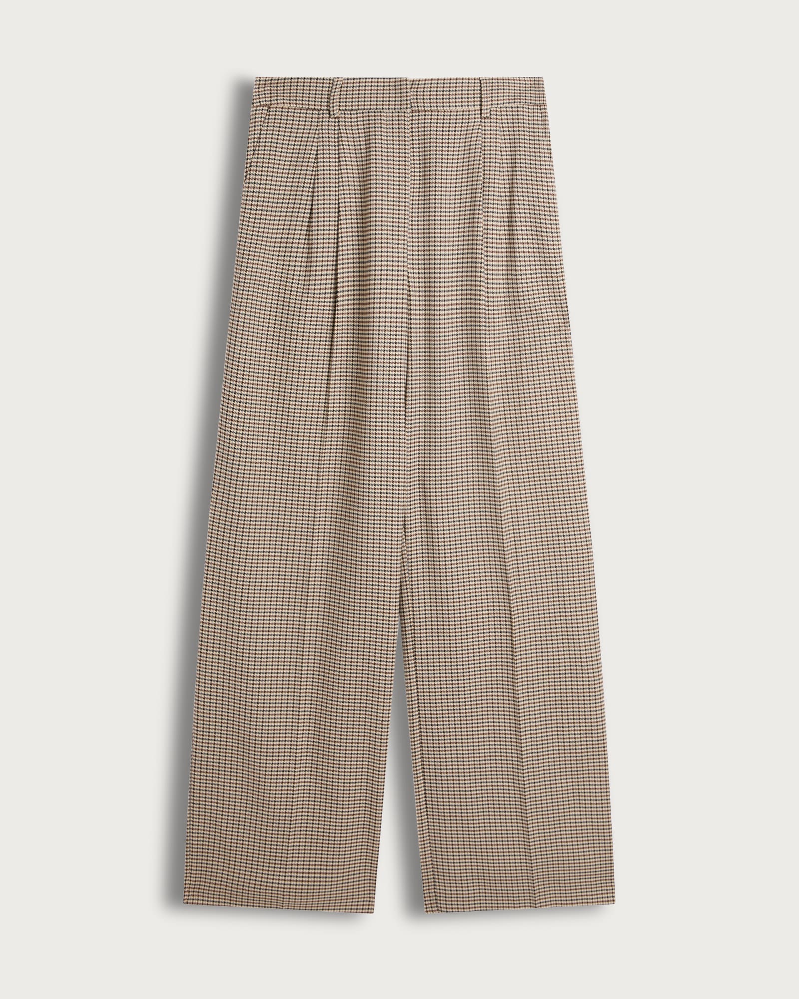 The F&F Edit Double Pleat Check Wide Leg Trousers in Brown thumbnail 5
