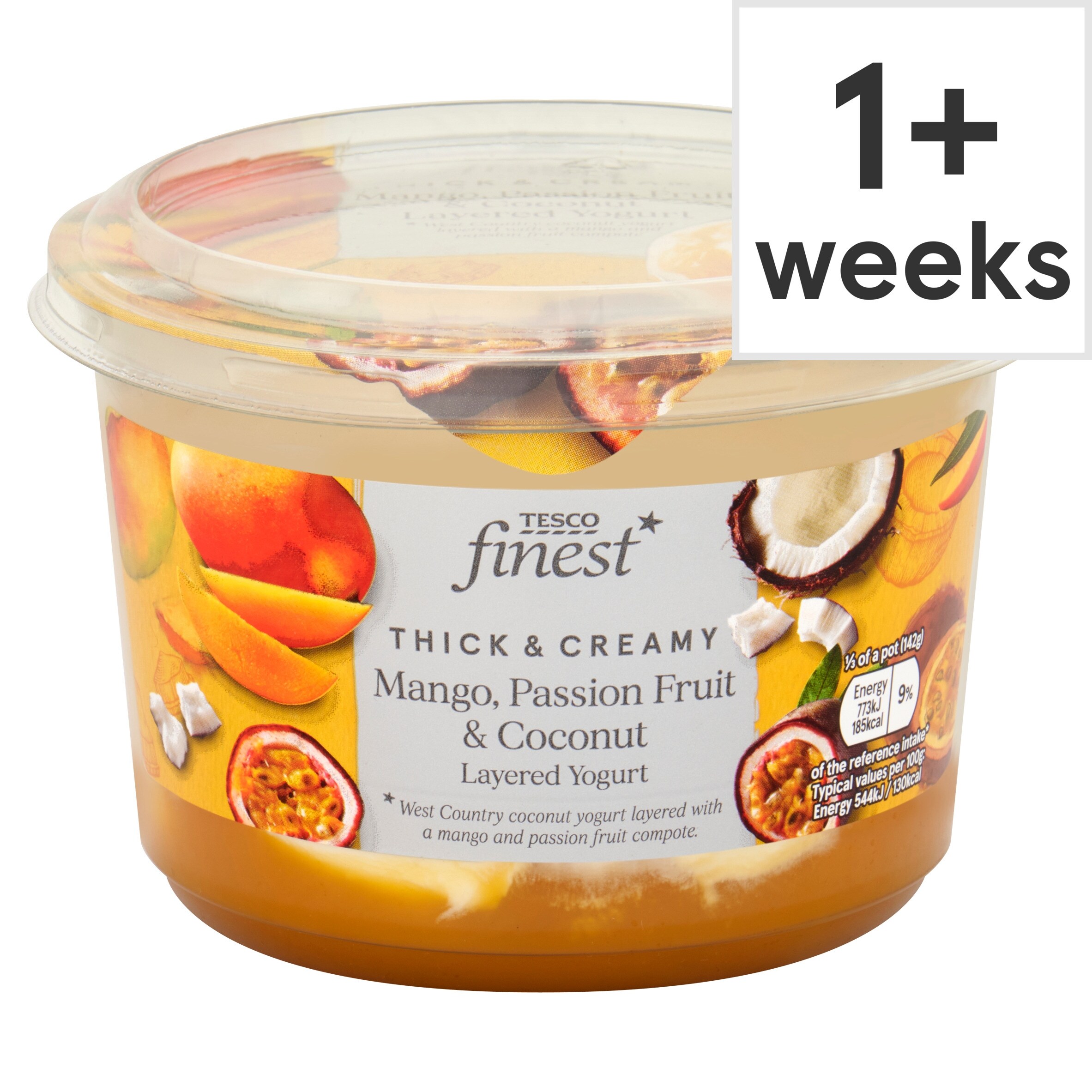 Tesco Finest Yogurt Mango, Passionfruit & Coconut 425g