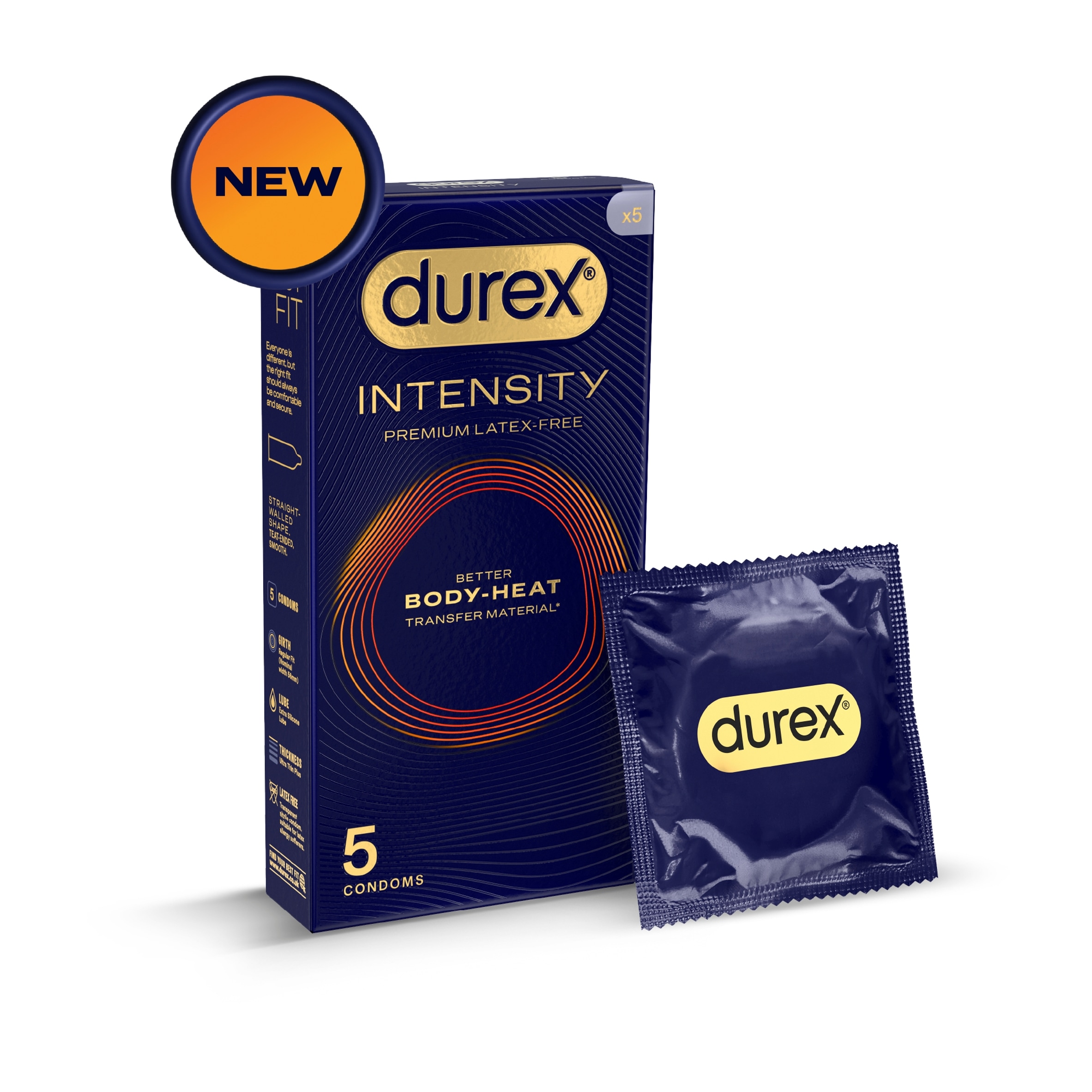 Durex Intensity Premium Latex-Free Condoms 5s