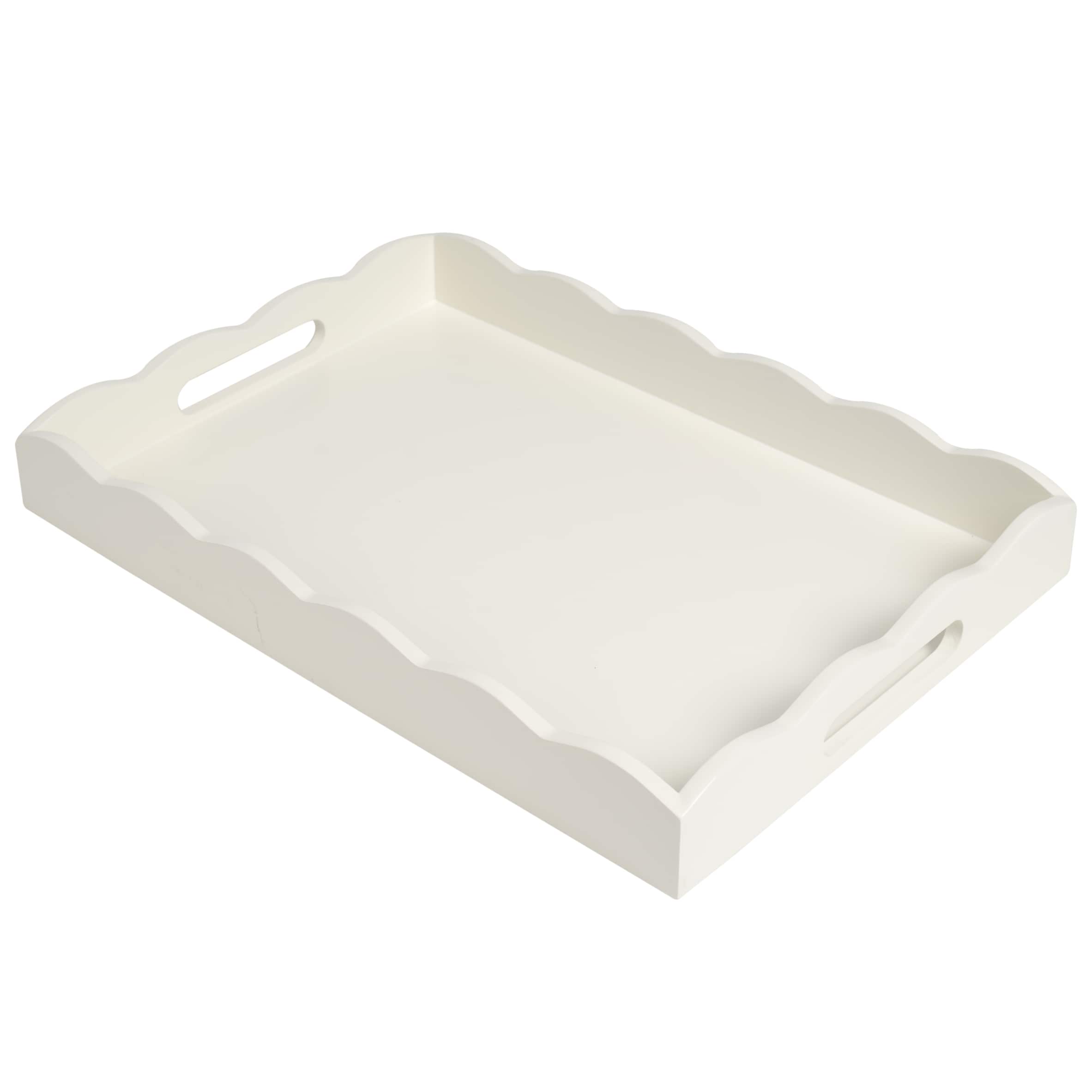 F&F Home White Scallop Edged Tray