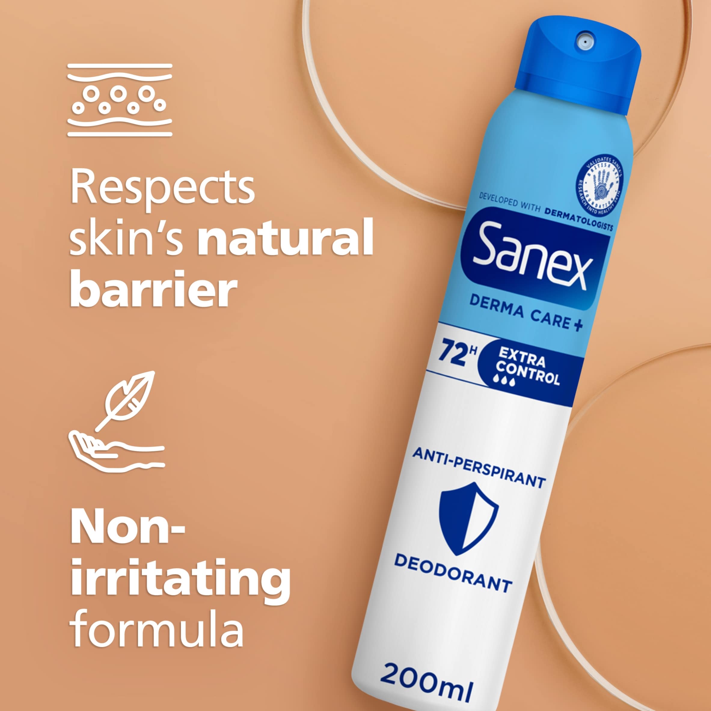 Sanex Derma Care+ Extra Control 72h Antiperspirant Spray Deodorant 200ml thumbnail 3