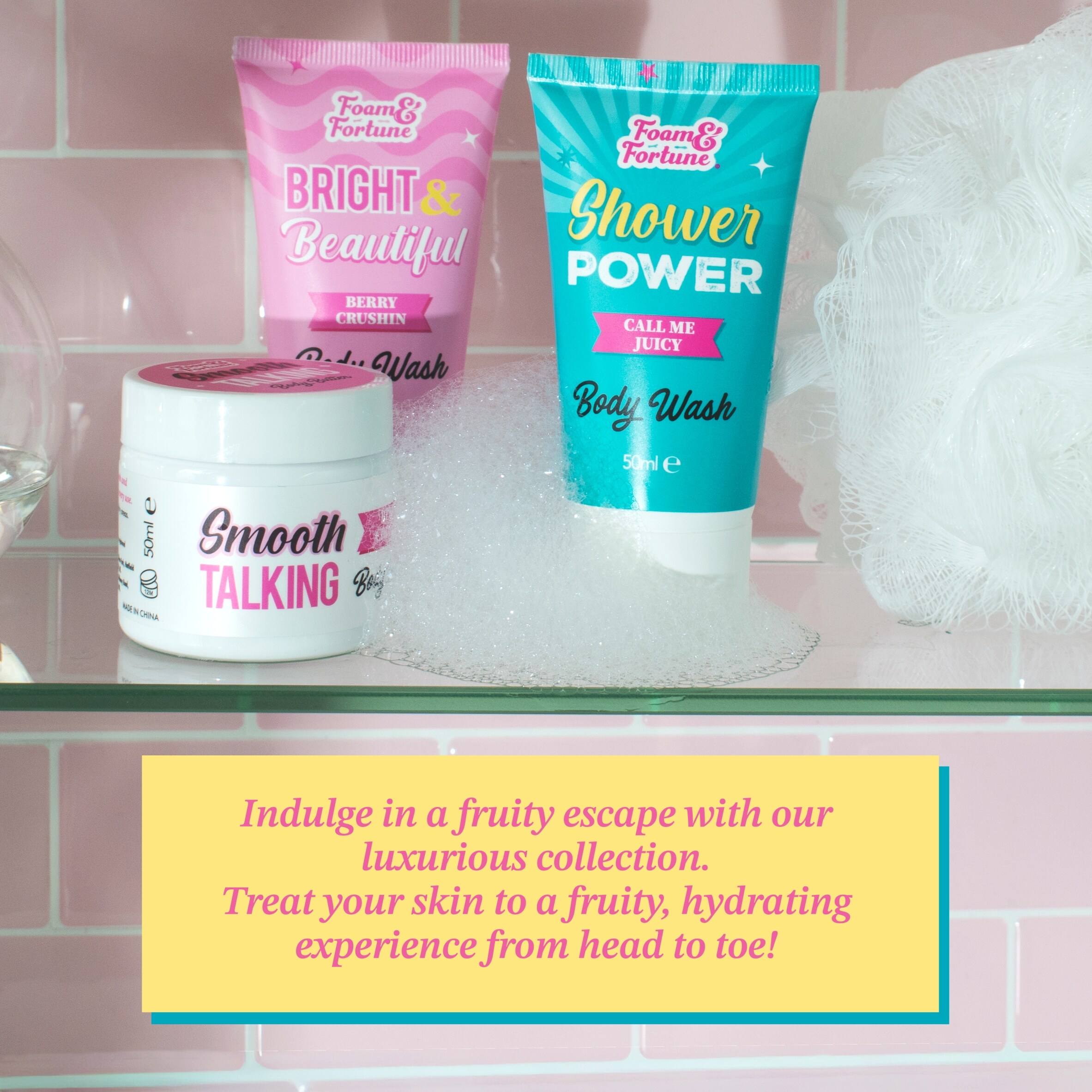 Foam & Fortune Unwind & Shine Bath & body set thumbnail 3