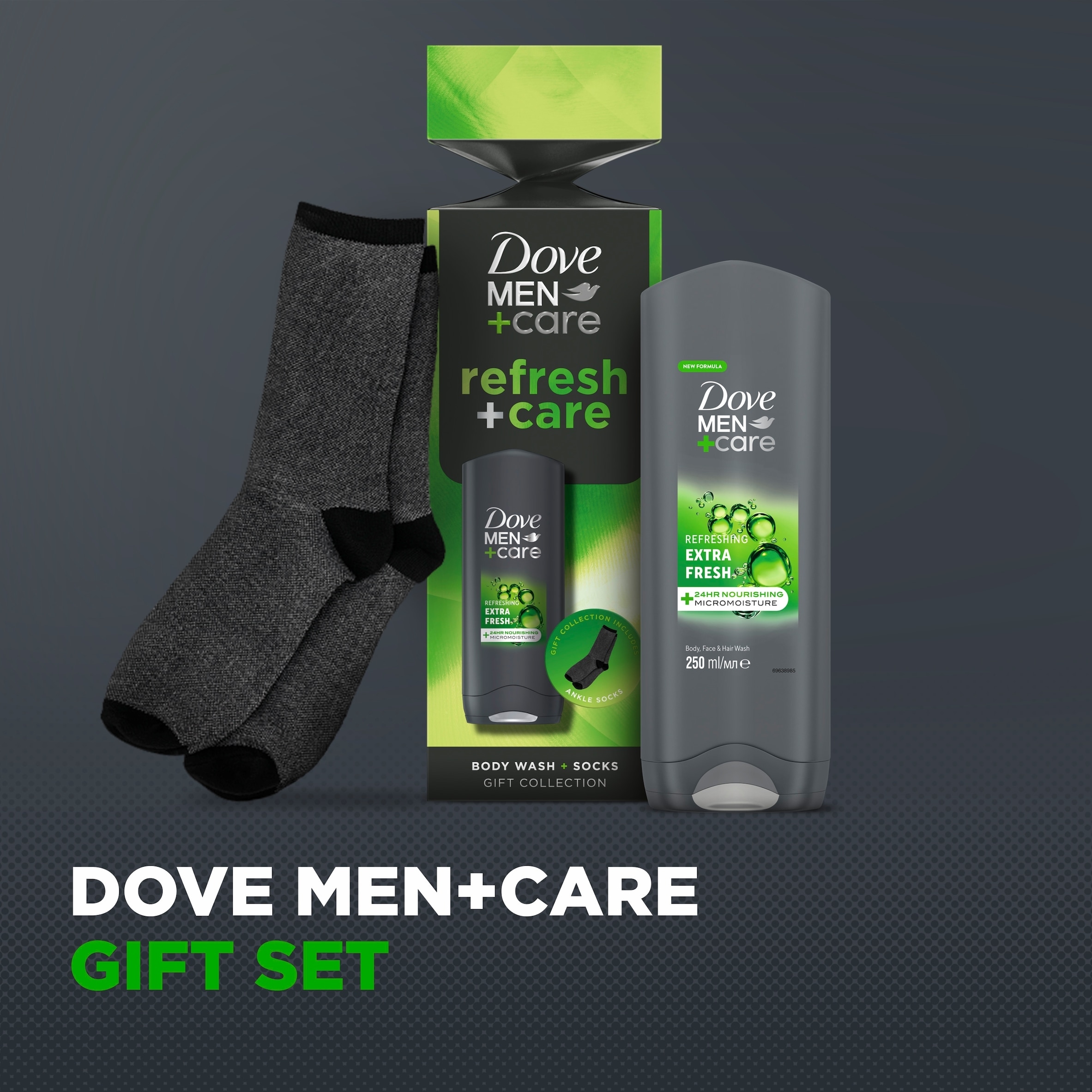 Dove Men+Care Refresh & Care Body Wash & Socks Giftset thumbnail 3