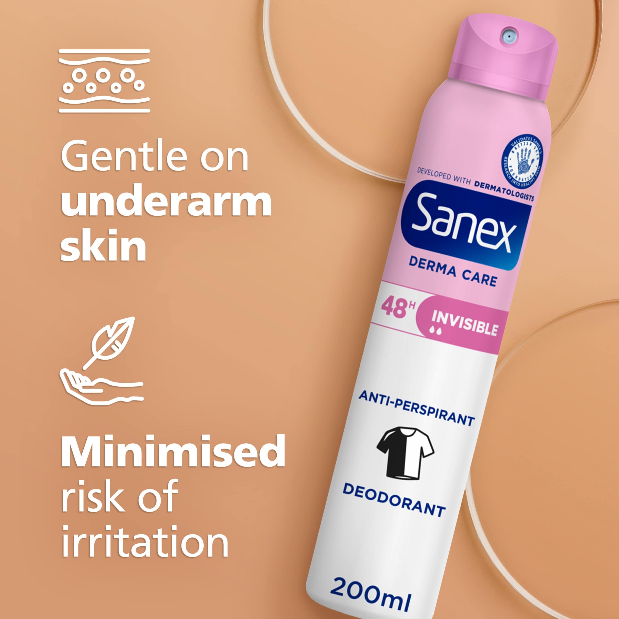 Sanex Derma Care Invisible 48h Antiperspirant Spray Deodorant 200ml thumbnail 3