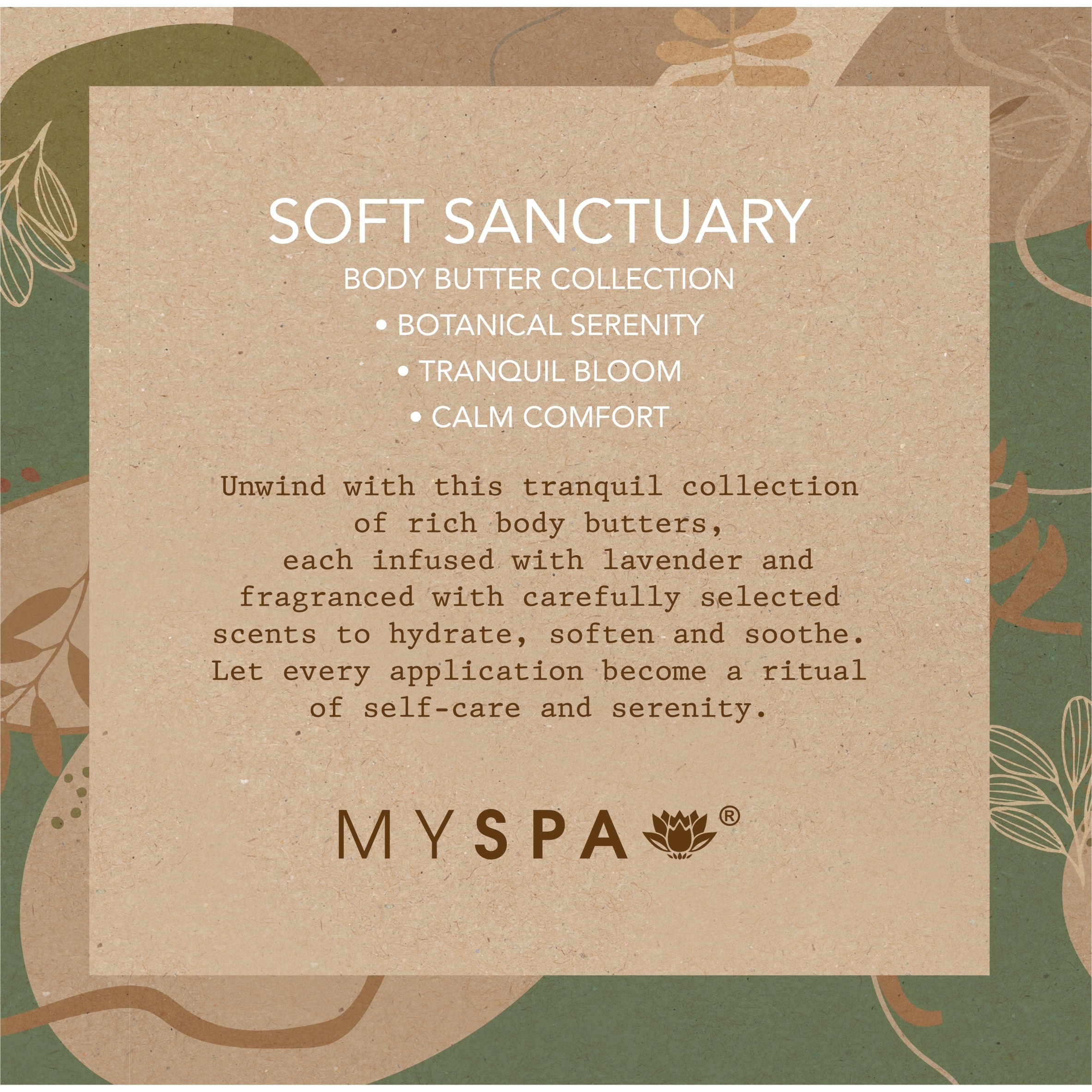 My Spa Soft Sanctuary Botanical Serenity Tranquil Bloom Calm comfort body butter collection 3x50ml thumbnail 3