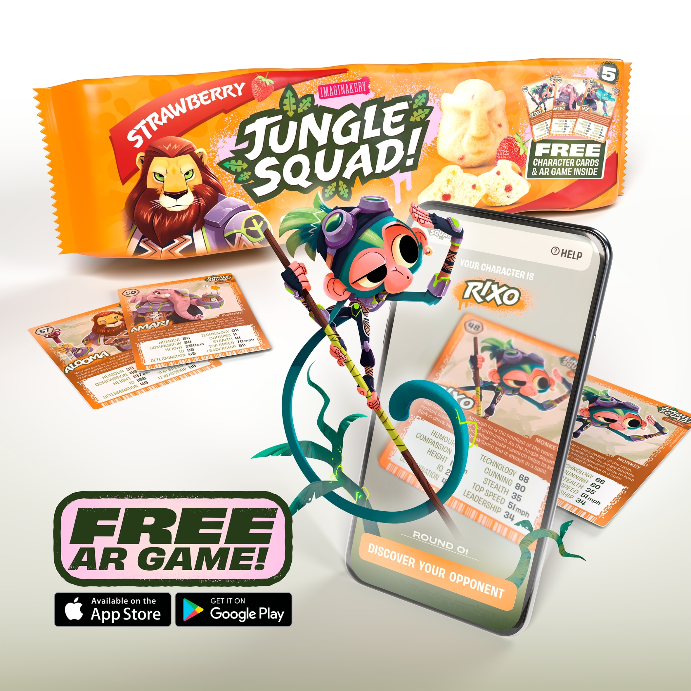 Jungle Squad Strawberry 5 lunch box cake bars thumbnail 3