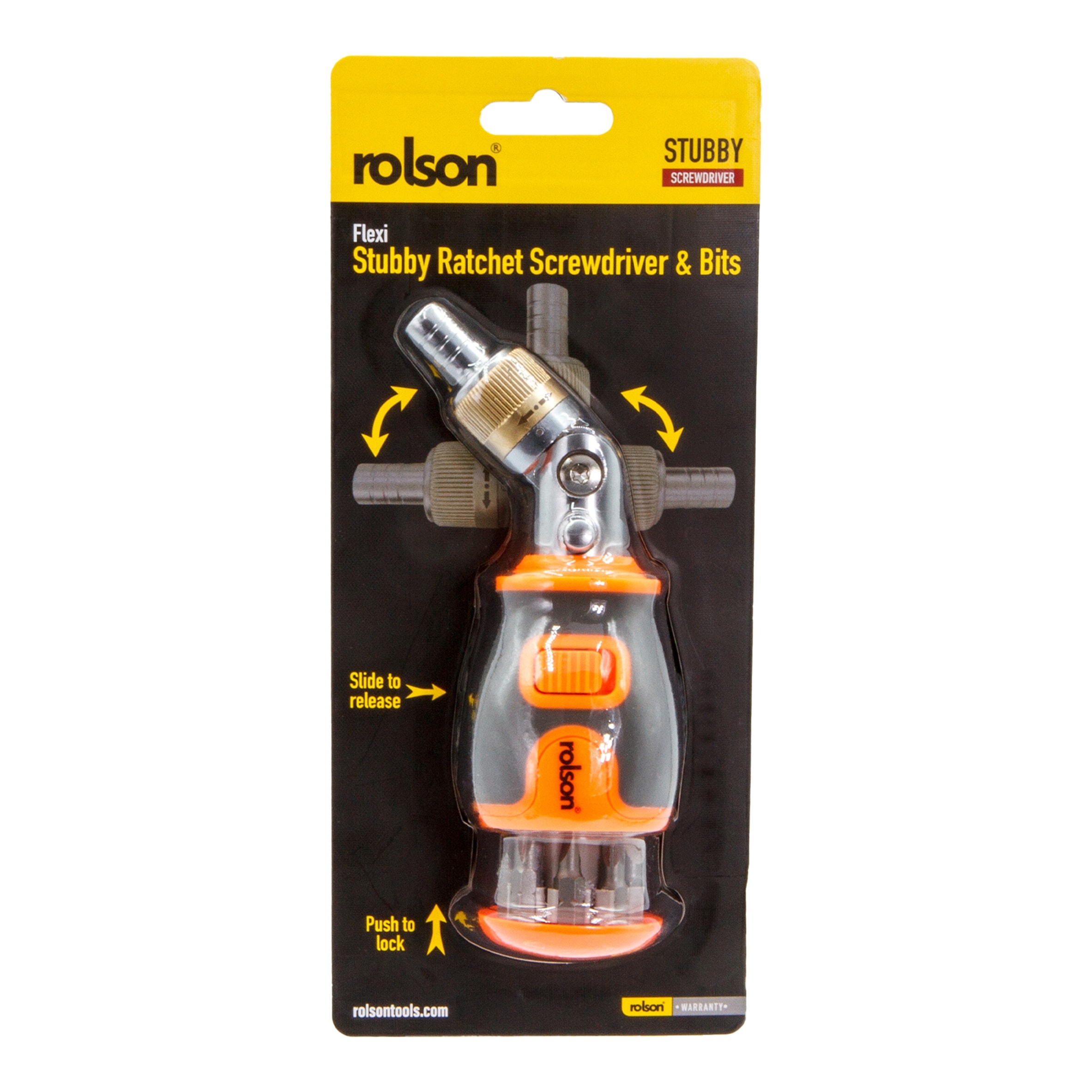 ROLSON FLEXI STUBBY RATCHET SCREWDRIVER BIT SET