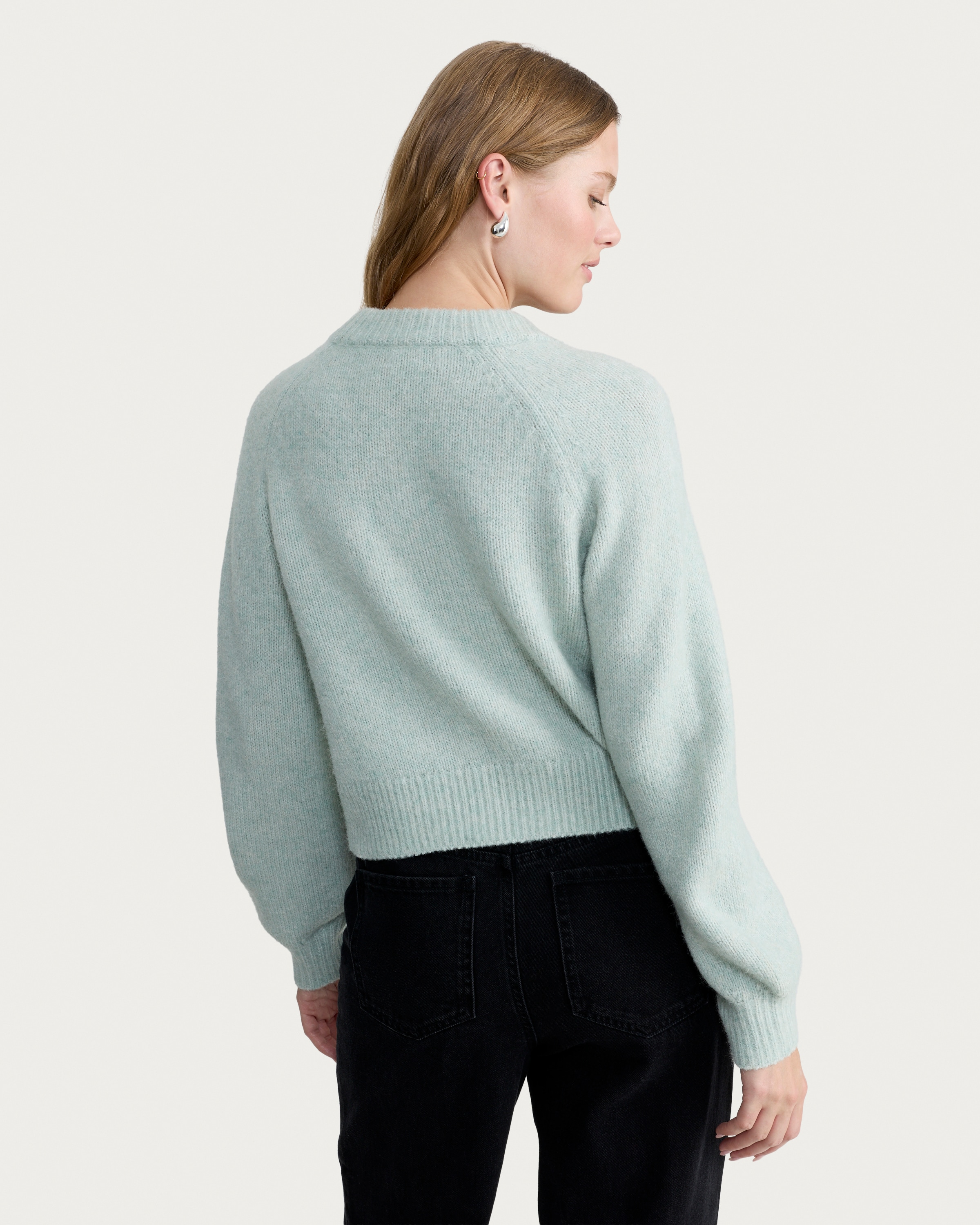 F&F Knitted V Neck Jumper in Green thumbnail 3