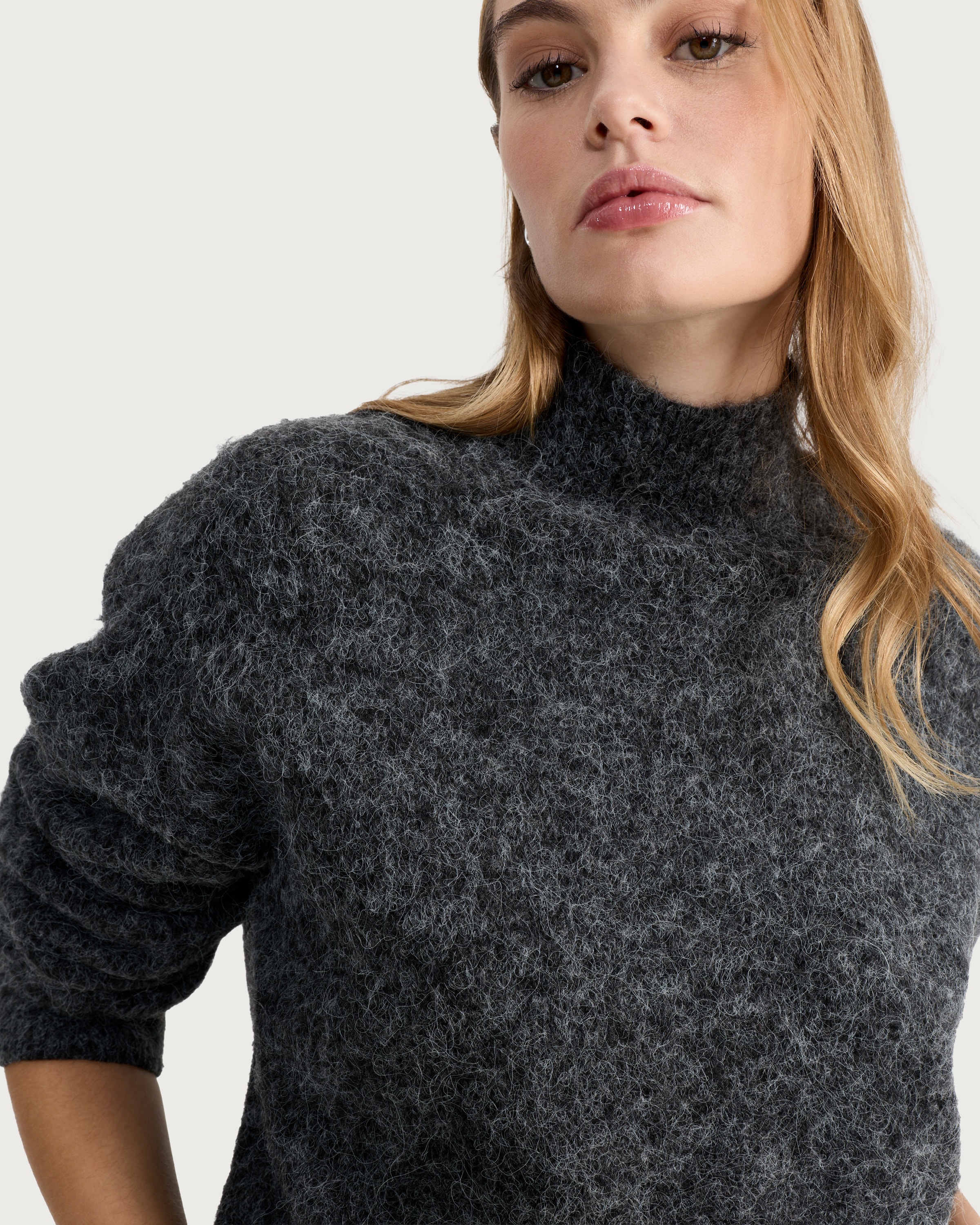 F&F Knitted Turtle Neck Jumper in Grey thumbnail 2