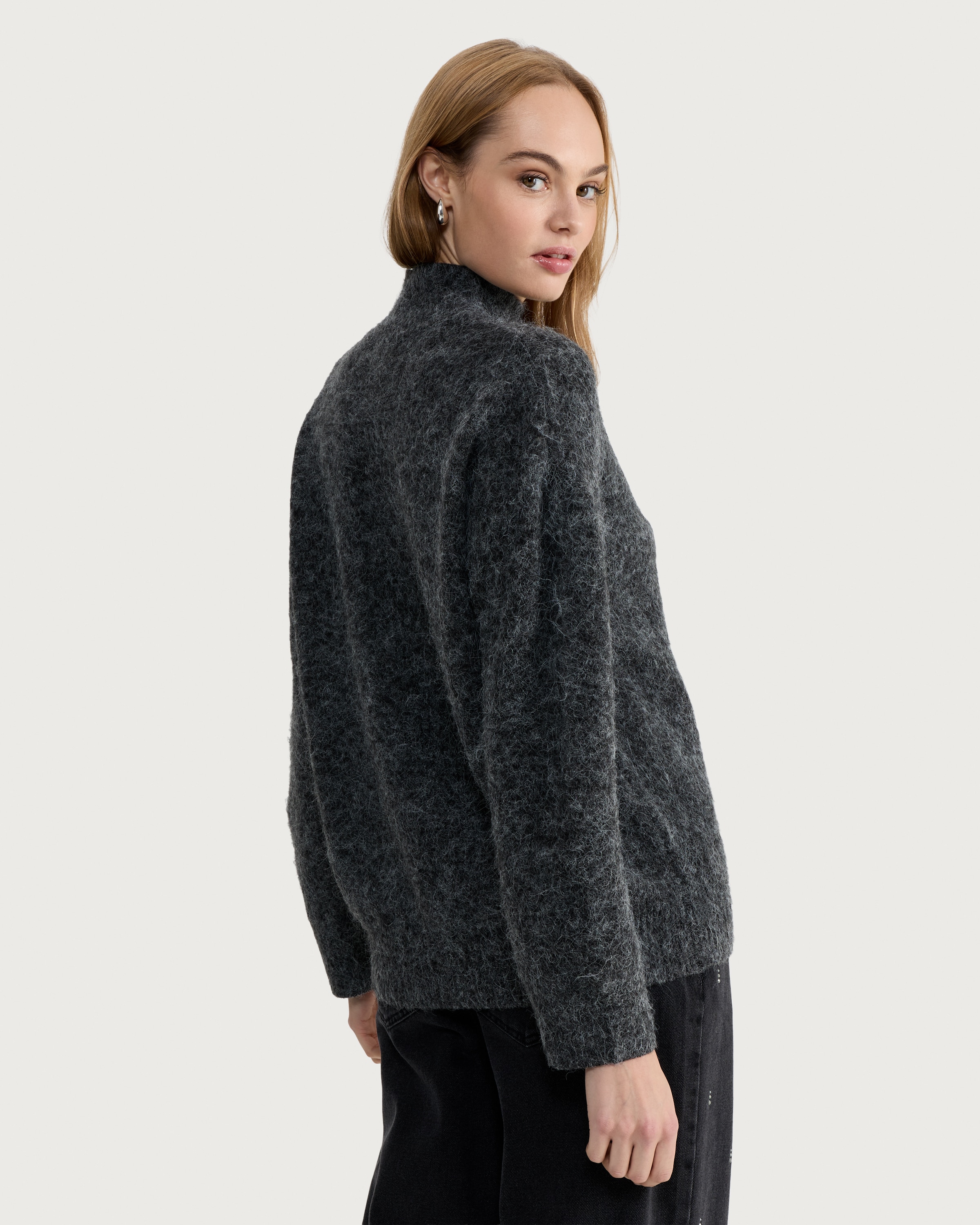 F&F Knitted Turtle Neck Jumper in Grey thumbnail 3