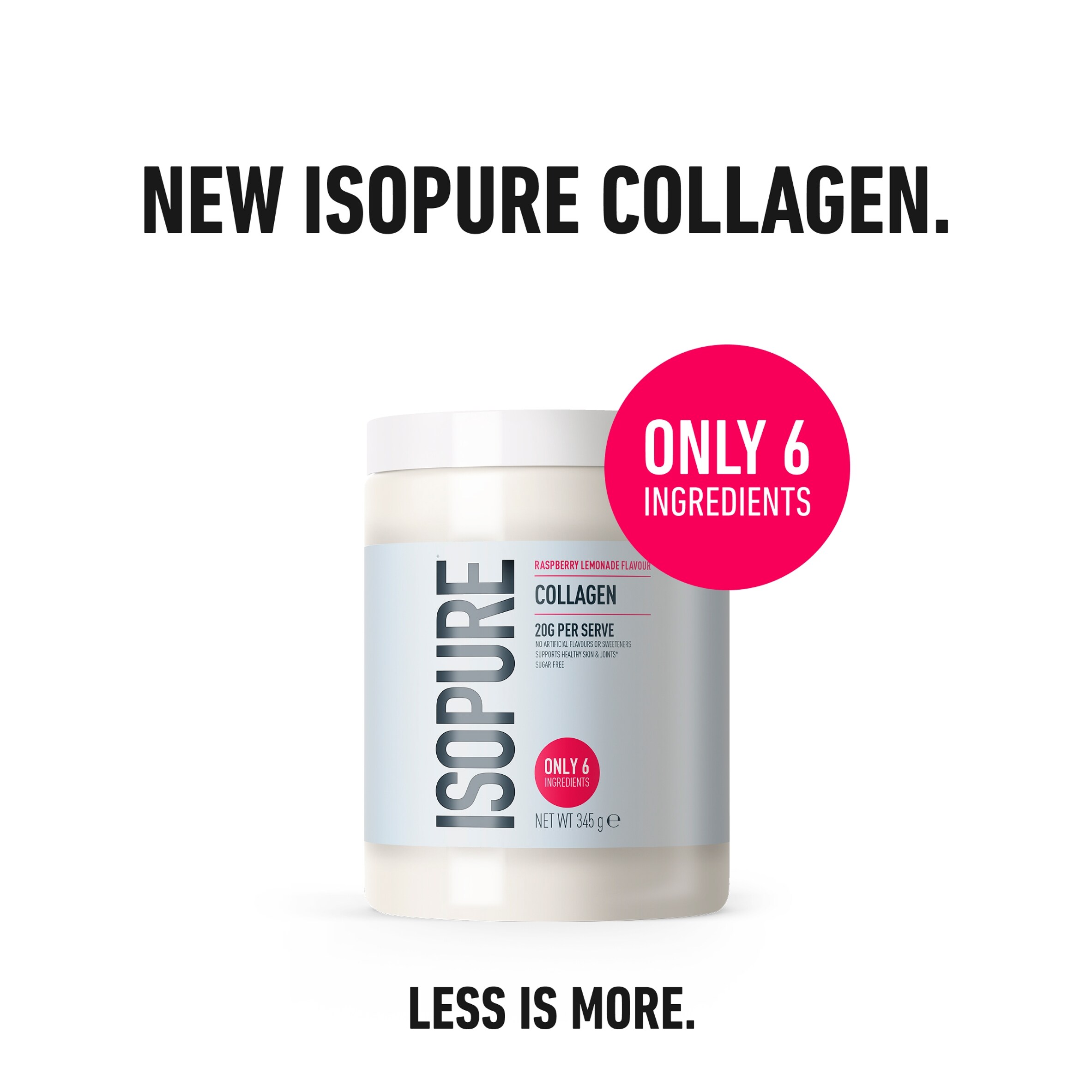 Isopure Collagen Raspberry Lemonade 345g thumbnail 3