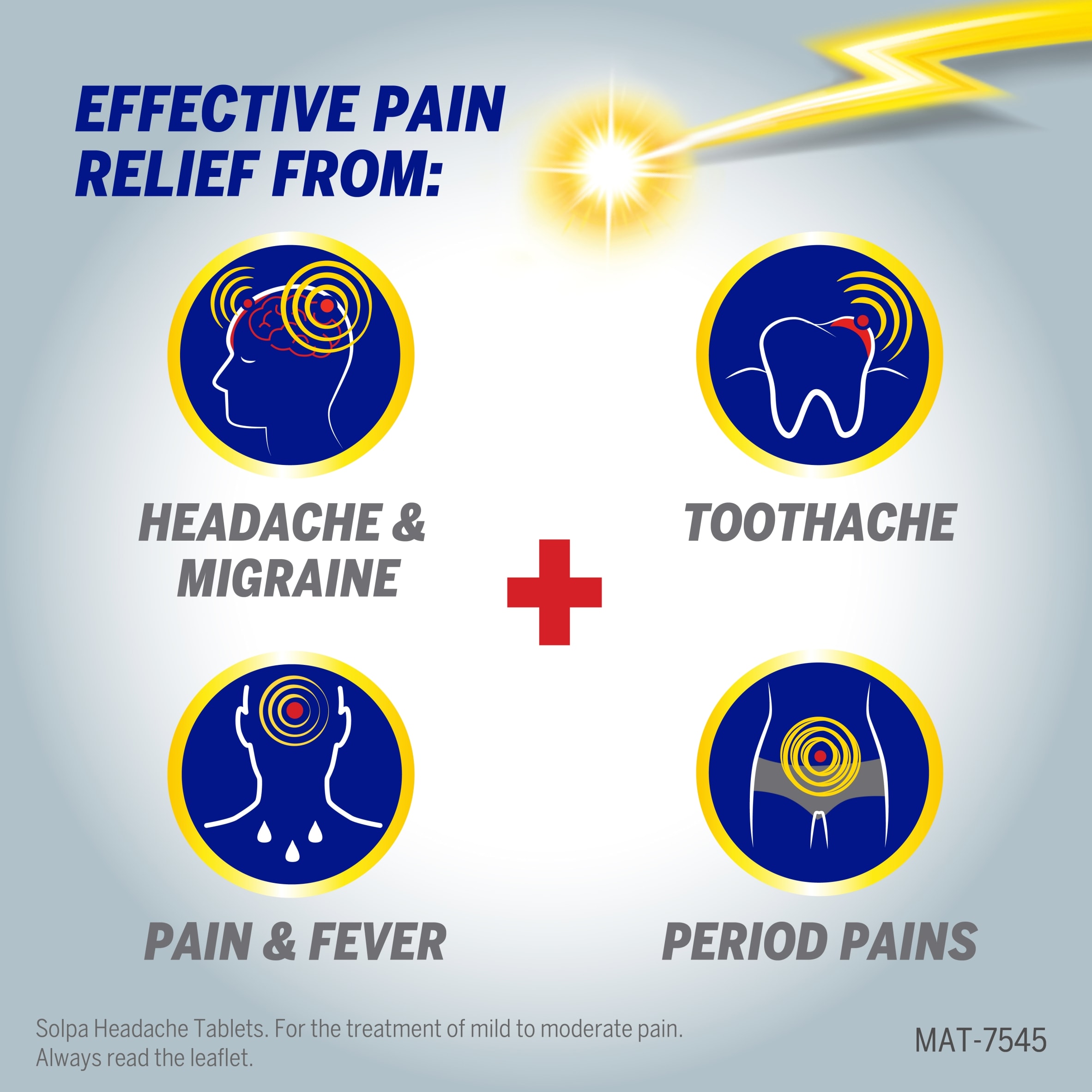 Solpa Headache 500mg /65mg Tablets Paracetamol + Caffeine 16 Tablets thumbnail 2
