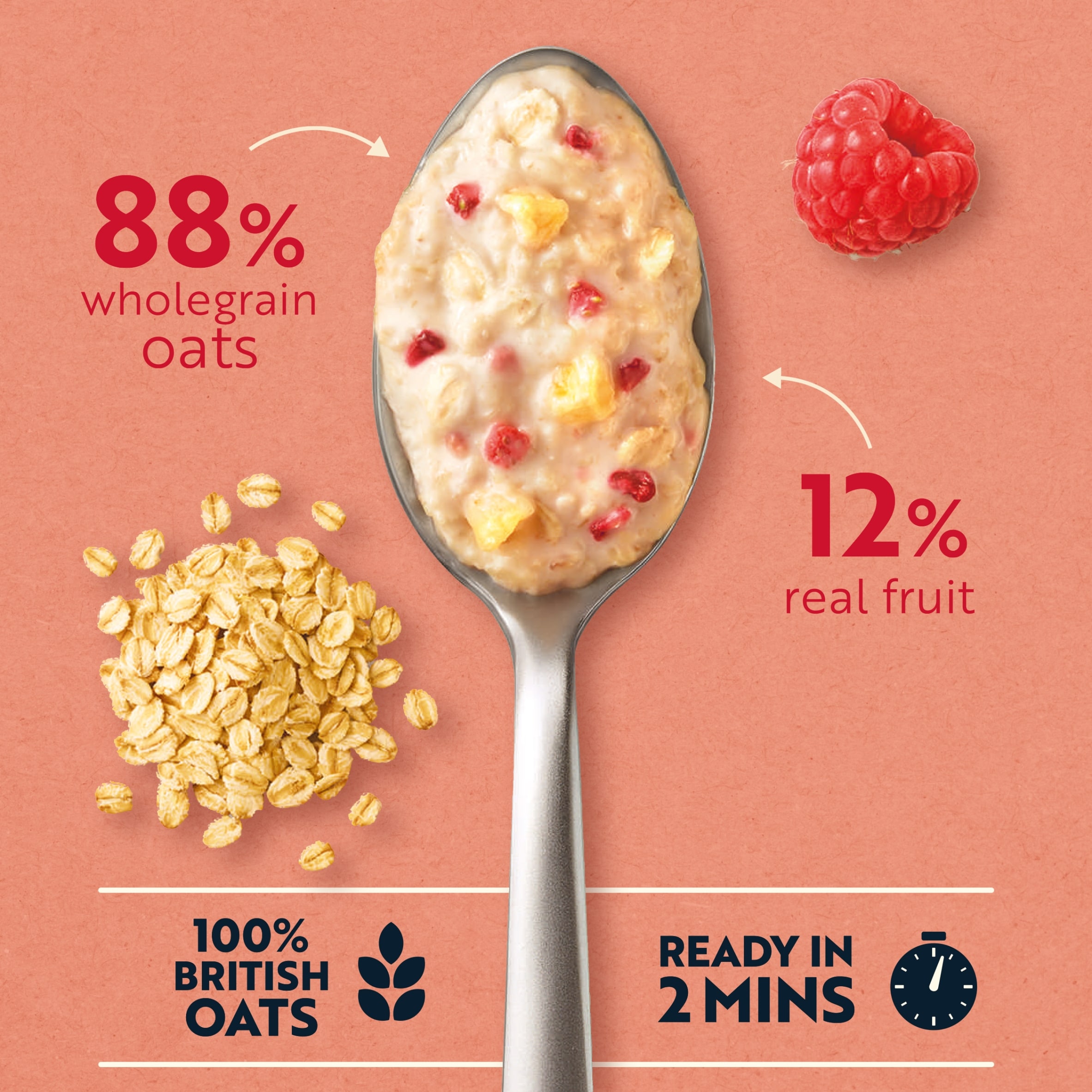 Quaker Oats Summer Fruits & Nothing Else Porridge Sachets 8 x 33g thumbnail 3
