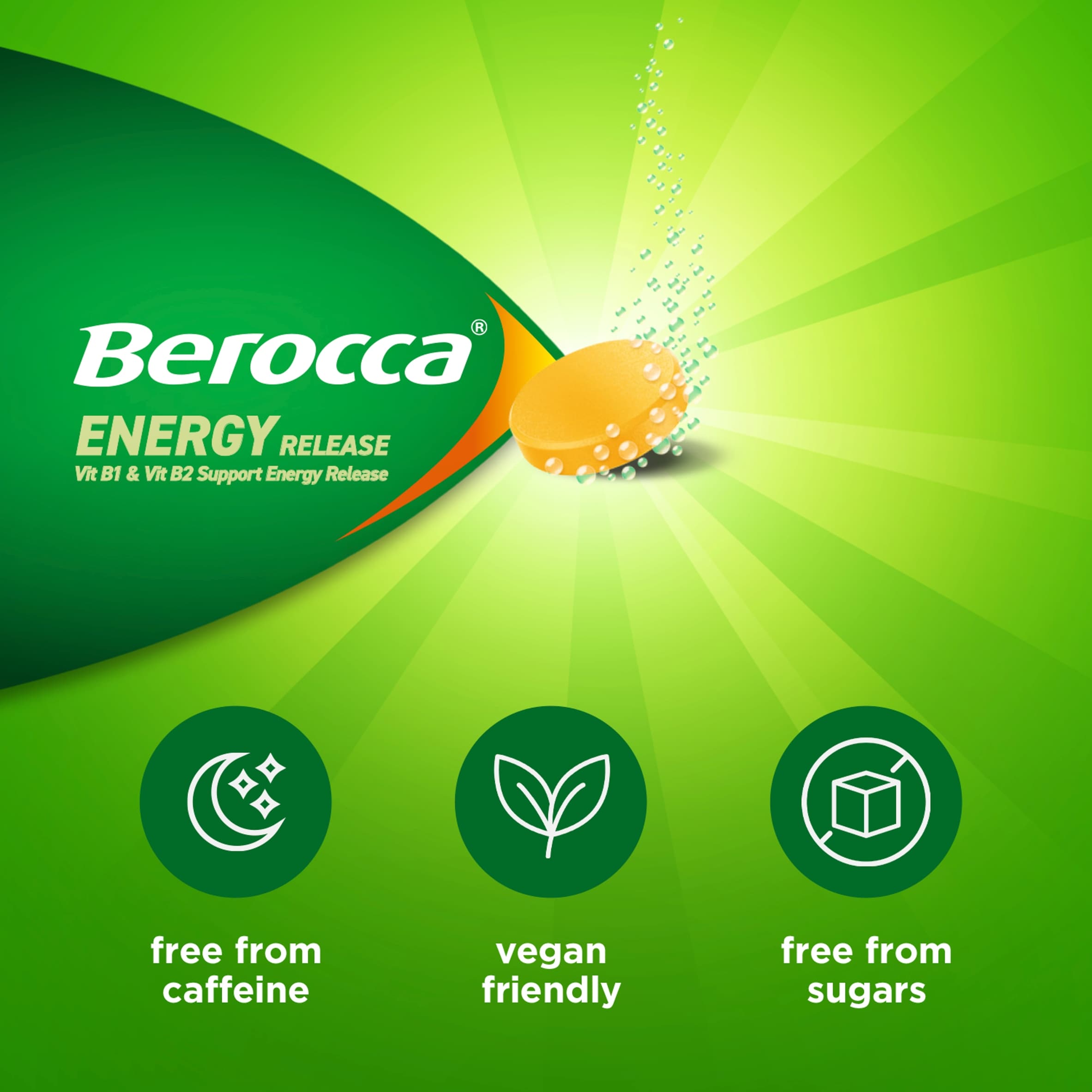 Berocca Energy Release Mango Flavour Sugar Free 15 Effervescent Tablets thumbnail 5