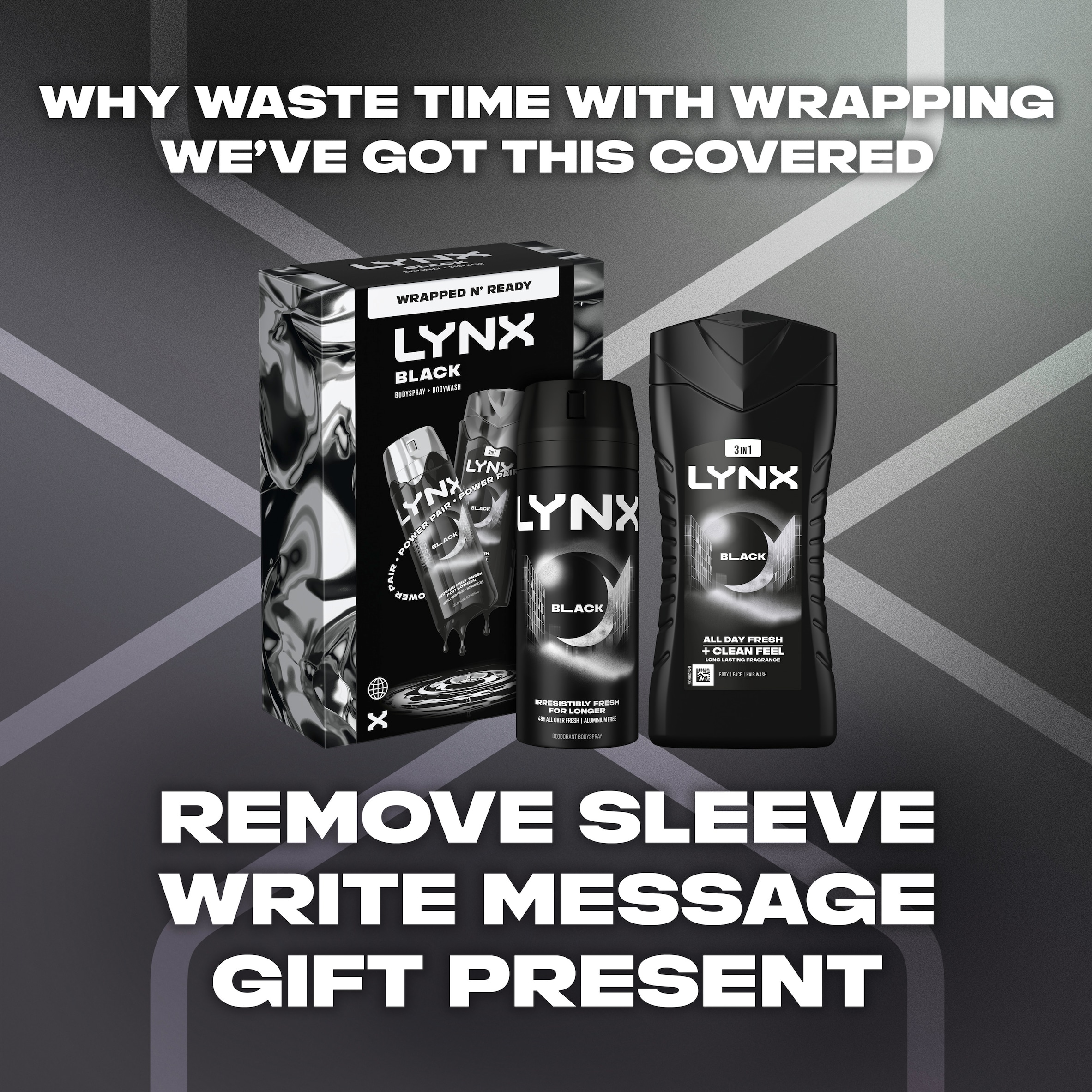 Lynx Black Bodyspray & Bodywash Gift Set thumbnail 3