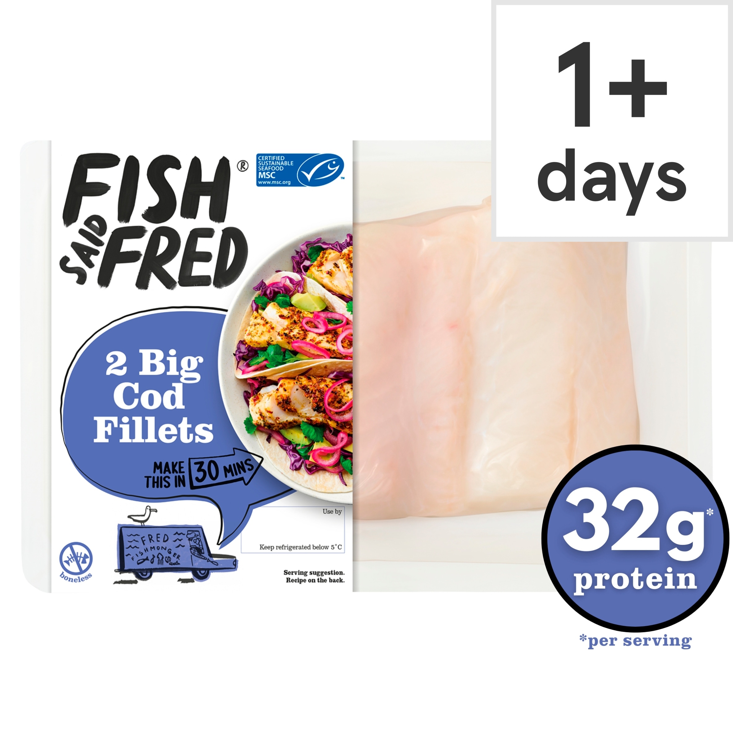 Fish Said Fred 2 Big Cod Fillets 300g