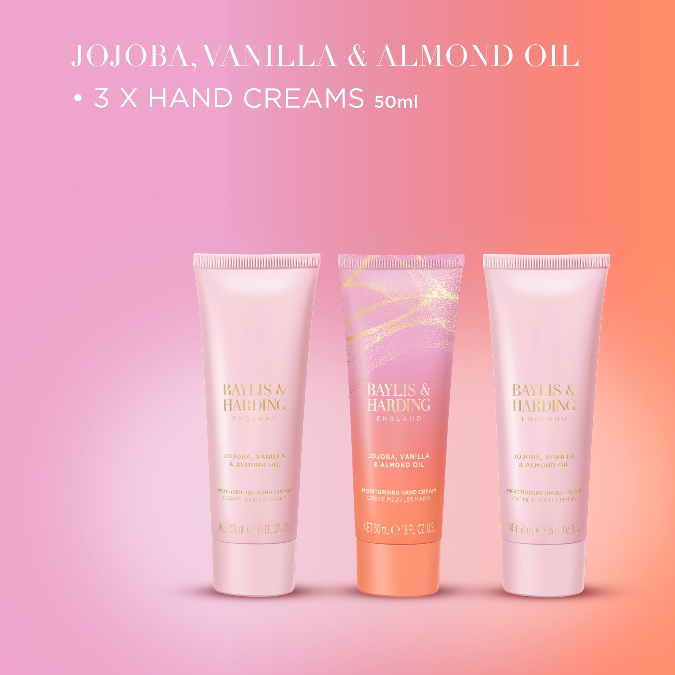 Baylis & Harding Jojoba, Vanilla & Almond Oil Luxury Hand Creams 3x 50ml thumbnail 3