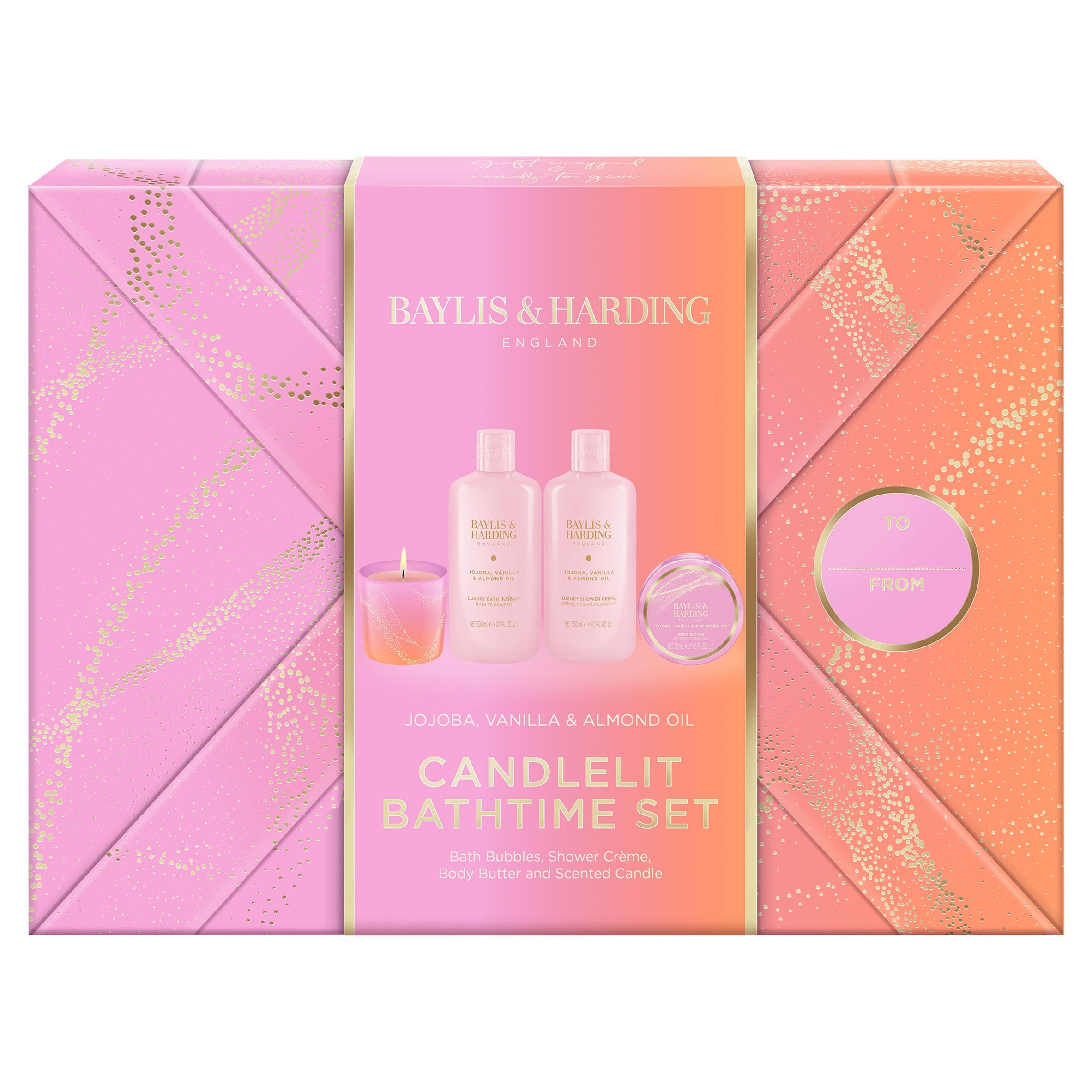 Baylis & Harding Jojoba, Vanilla & Almond Oil Candlelit Bathtime Gift Set