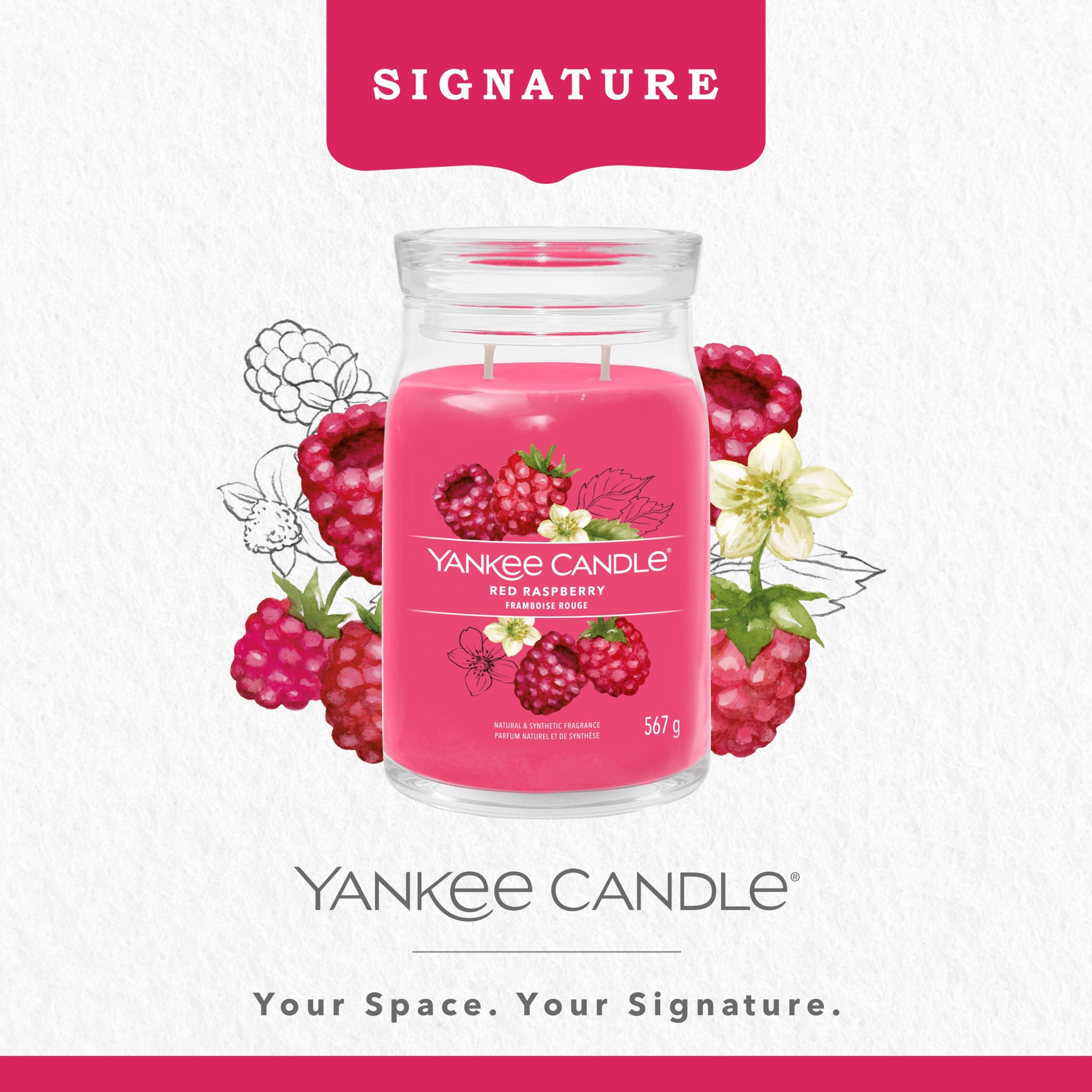 Yankee Candle Signature Large Jar Red Raspberry 567g thumbnail 2