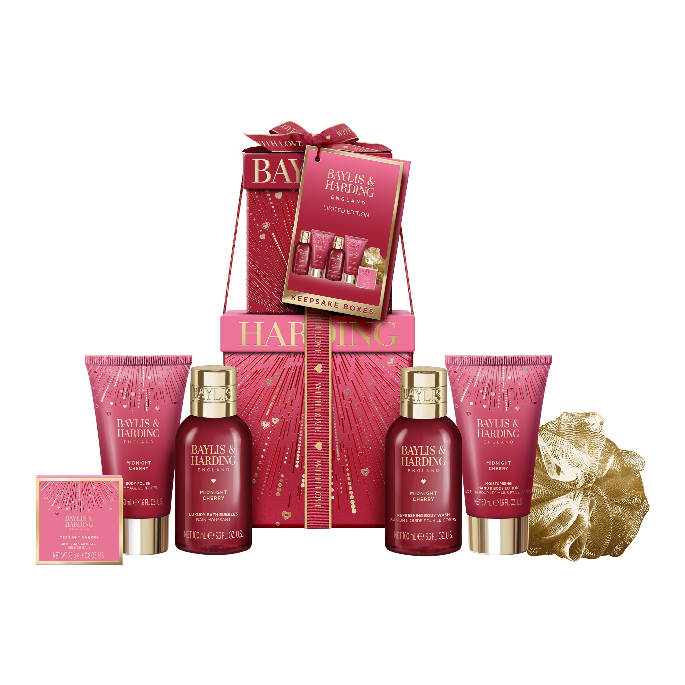BAYLIS & HARDING MIDNIGHT CHERRY LUXURY PAMPER PRESENT GIFT SET thumbnail 2