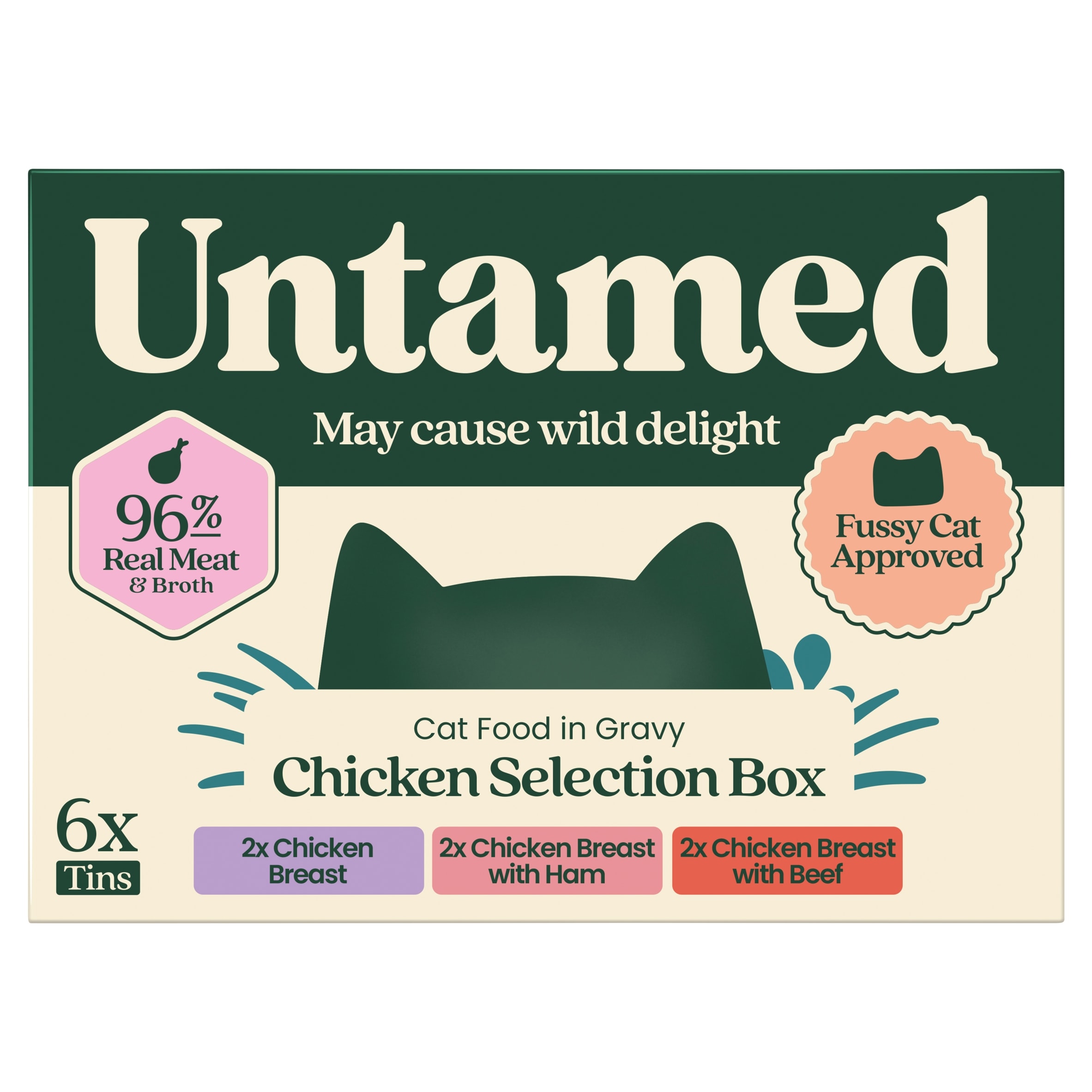 Untamed Chicken Selection Box in Gravy Cat Food 6 x 75G 