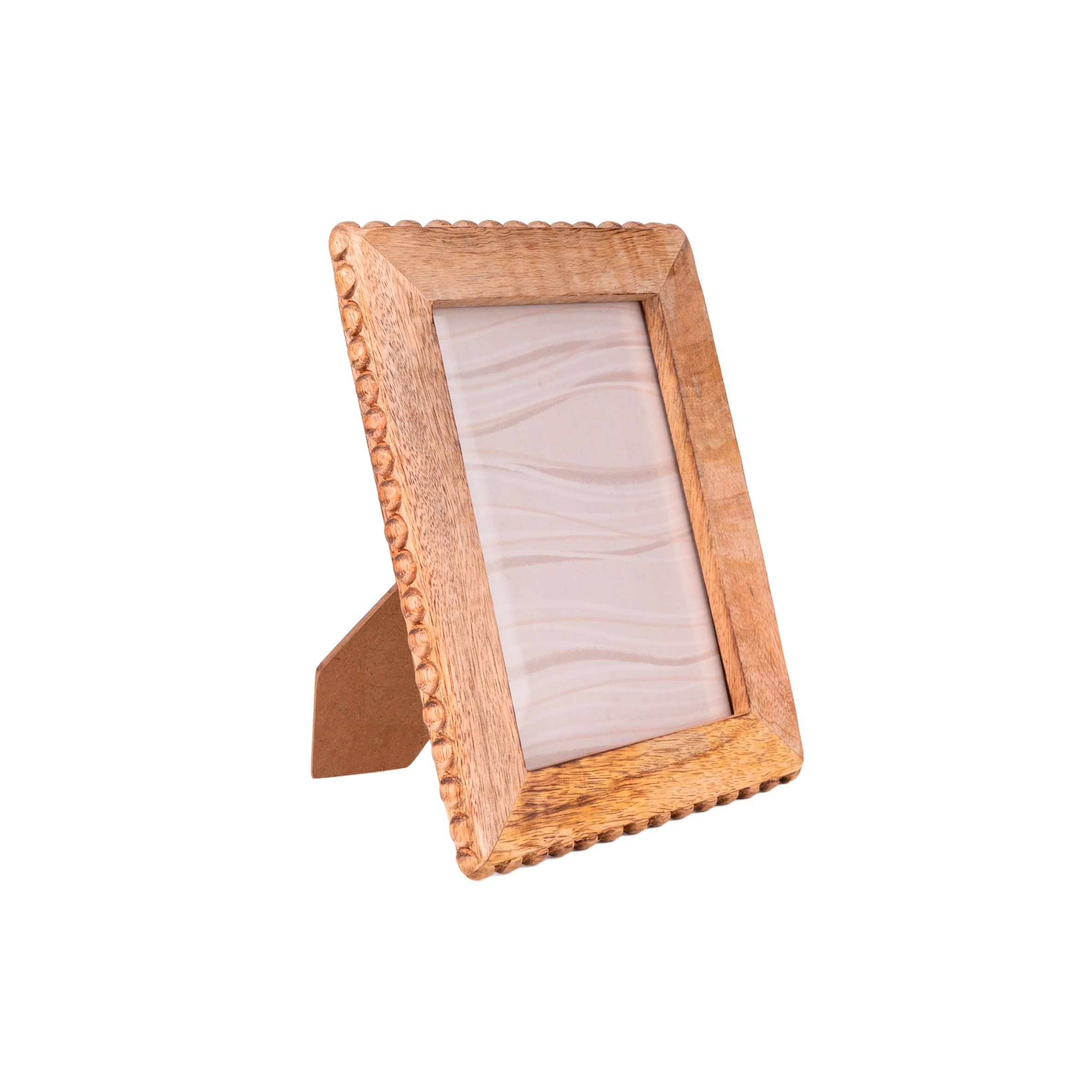 Candlelight Beaded Wood Photo Frame