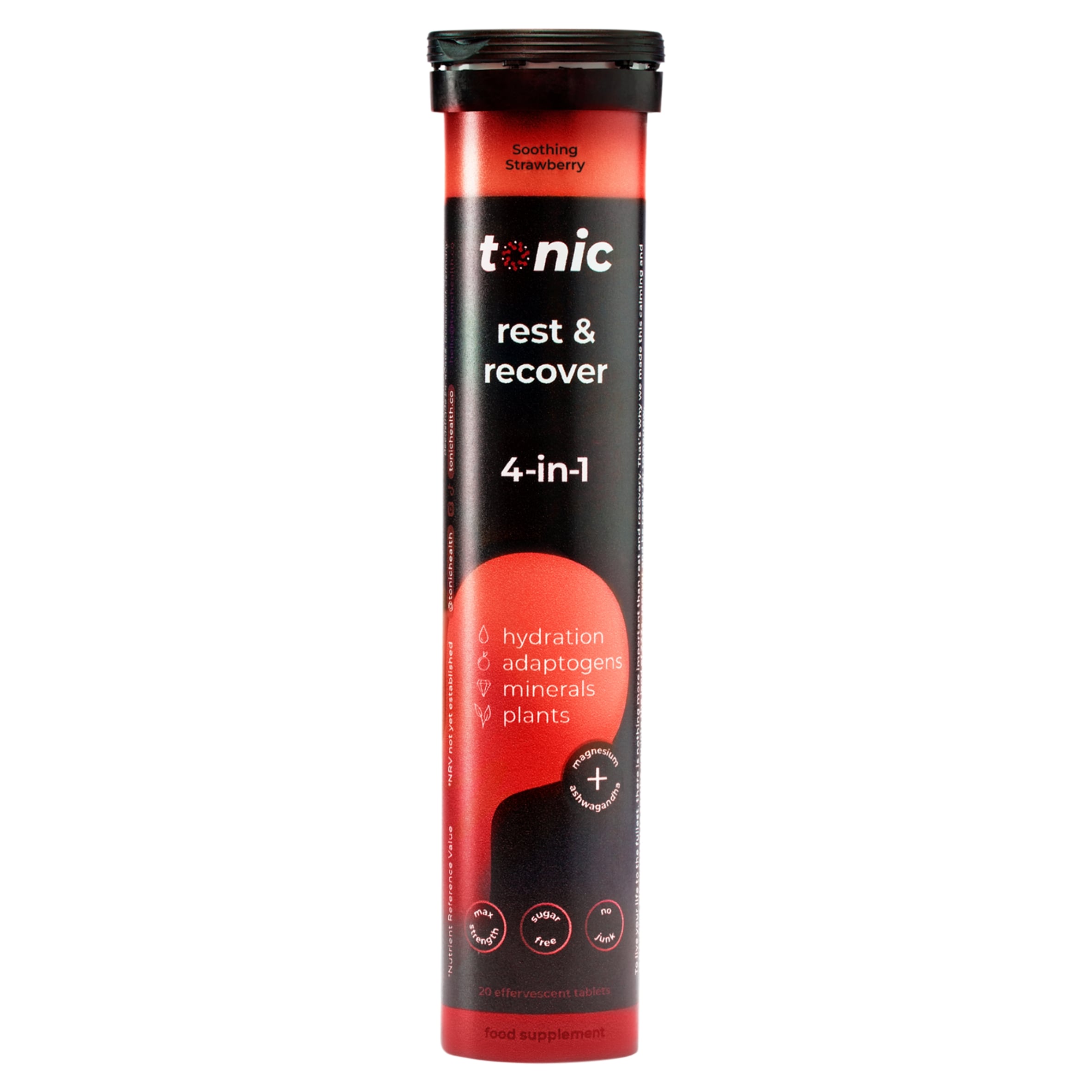 Tonic Rest & Recover Effervescent Tablets Strawberry 20s