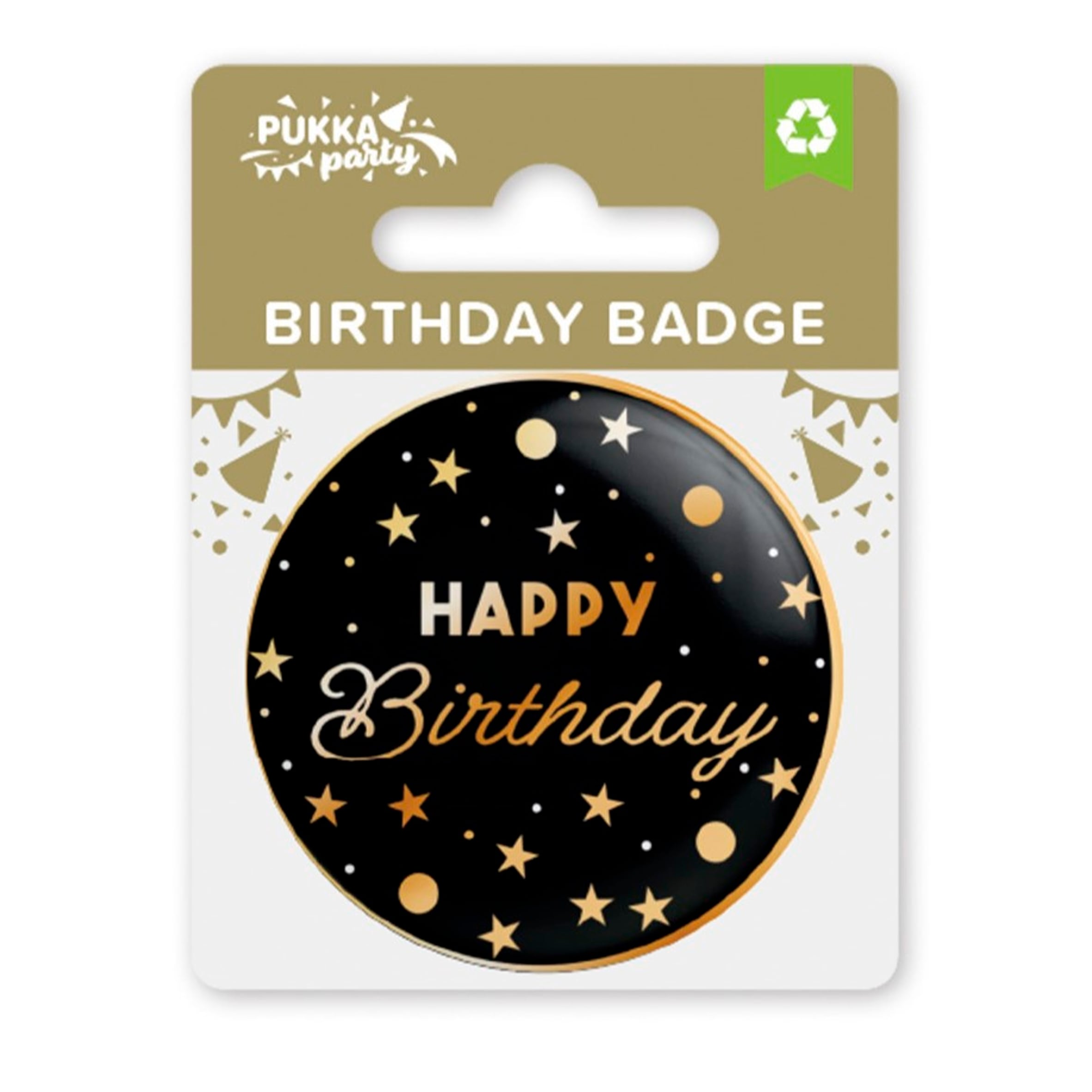 Pukka Party Small Golden Birthday Badge