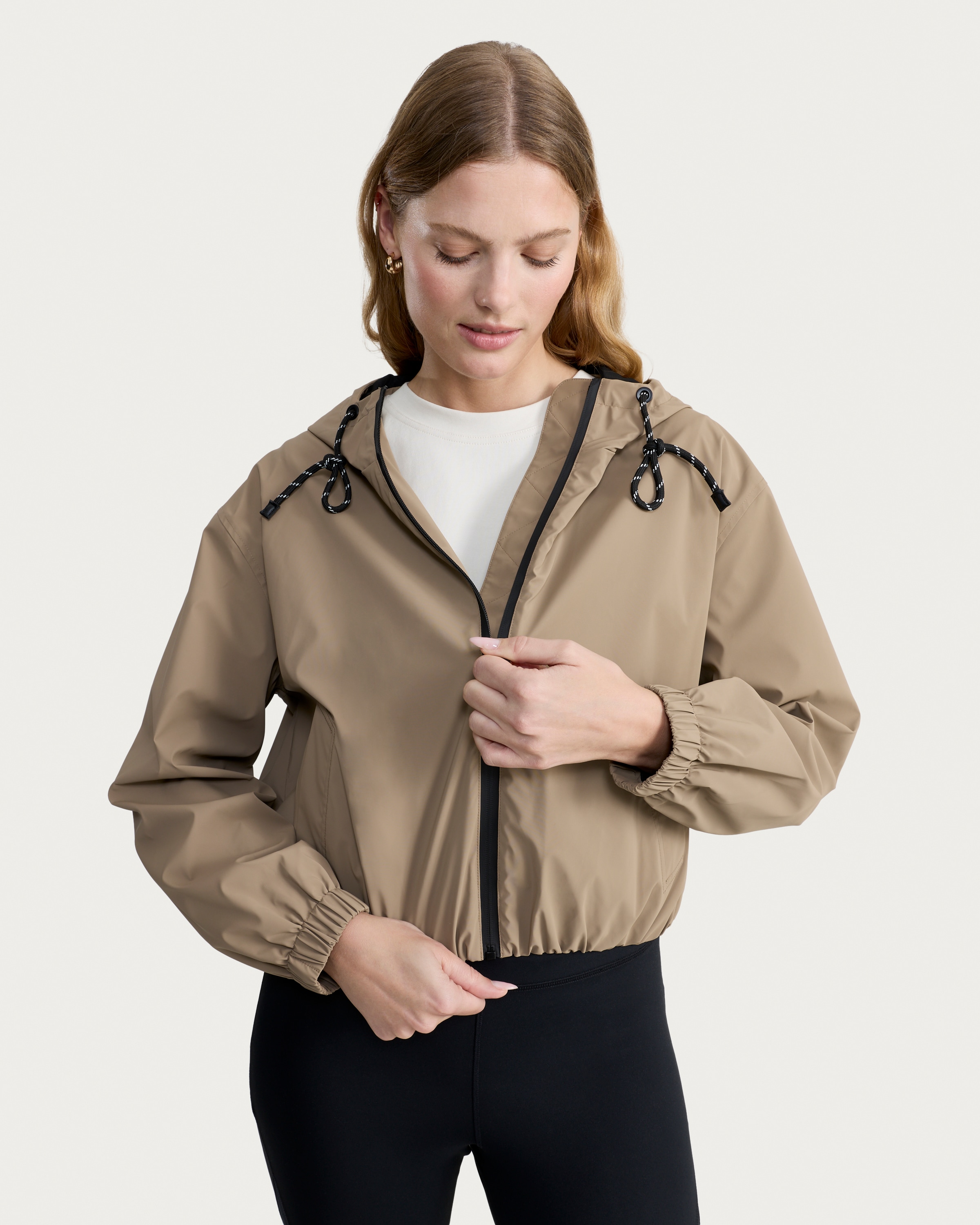 F&F Hooded Zip Up Jacket in Brown