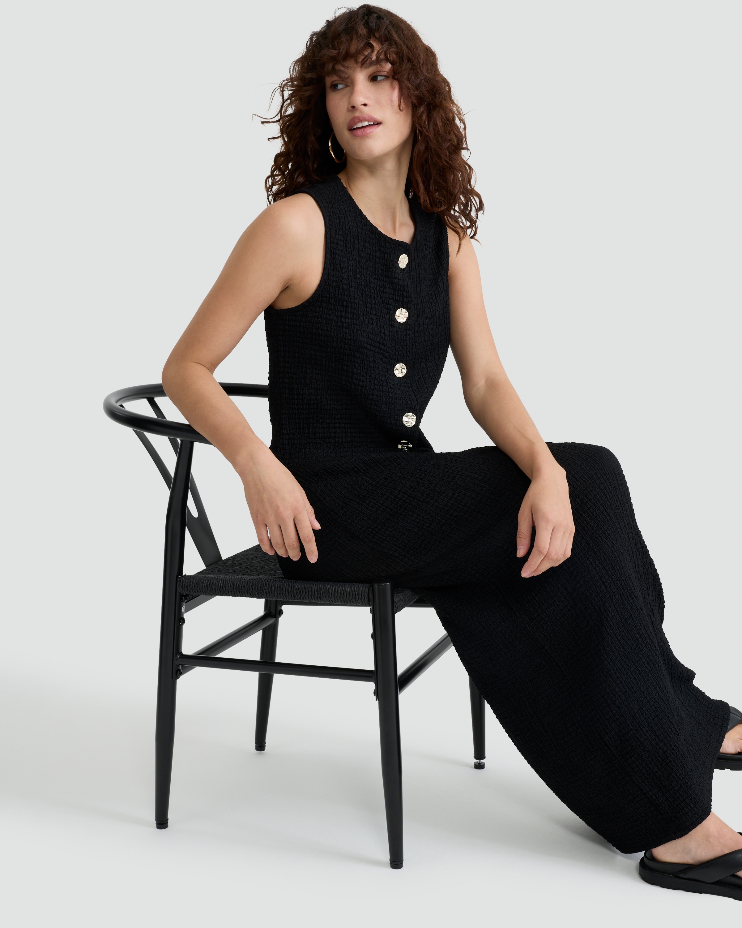 F&F Textured Drawstring Bubble Midaxi Skirt in Black