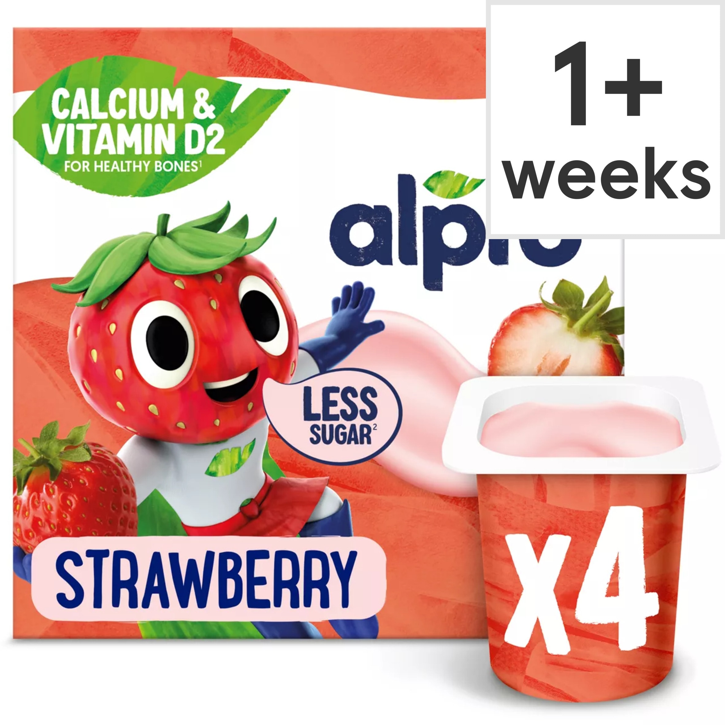 Alpro Kids Strawberry Soya Dairy Free Yoghurt Alternatives 4x115g