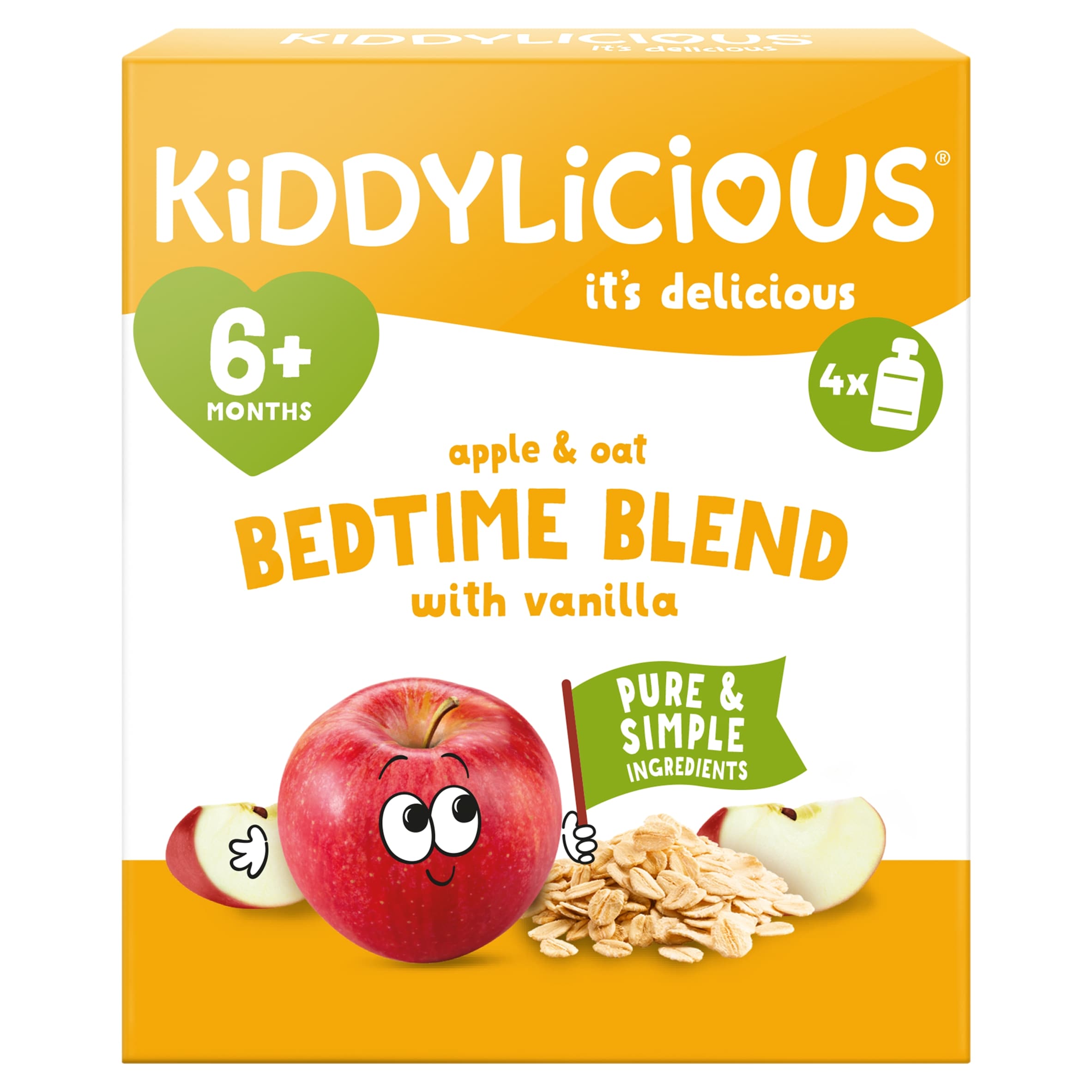 Kiddylicious Apple & Oat Bedtime Blend 4x100g