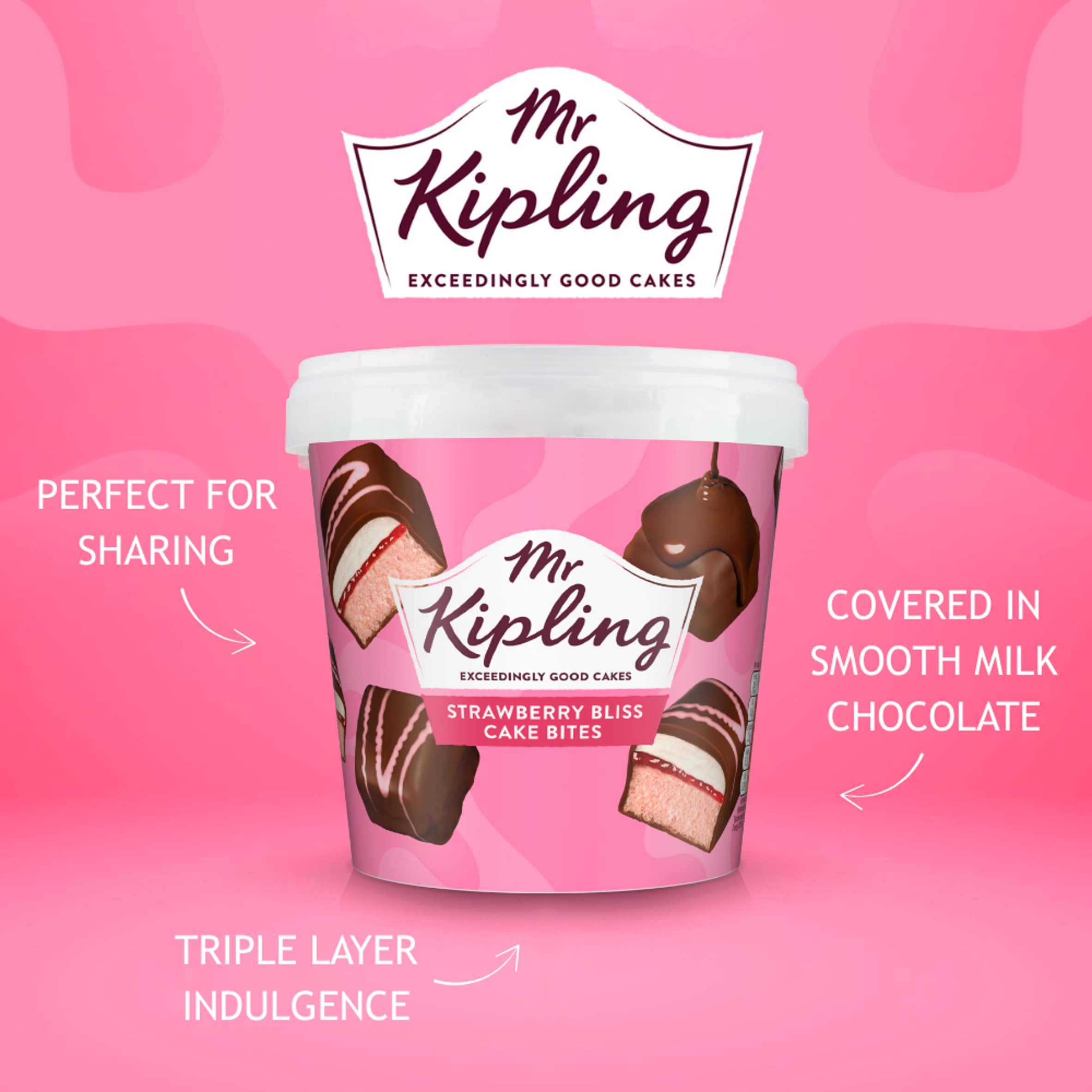 Mr Kipling Chocolate Strawberry Mini Cake Bites 205g thumbnail 2