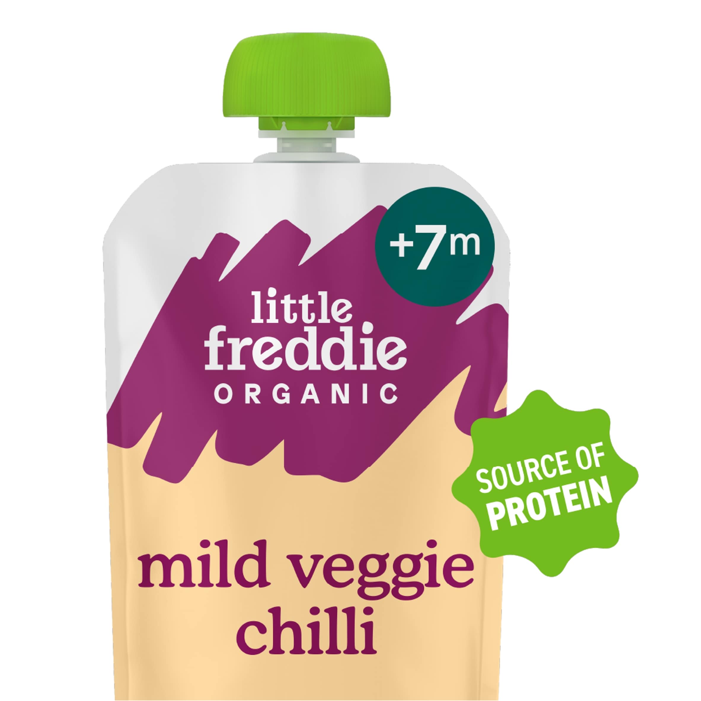Little Freddie Organic Mild Veggie Chilli with Beans & Lentils Baby Food Pouch Single 7m+ 130g