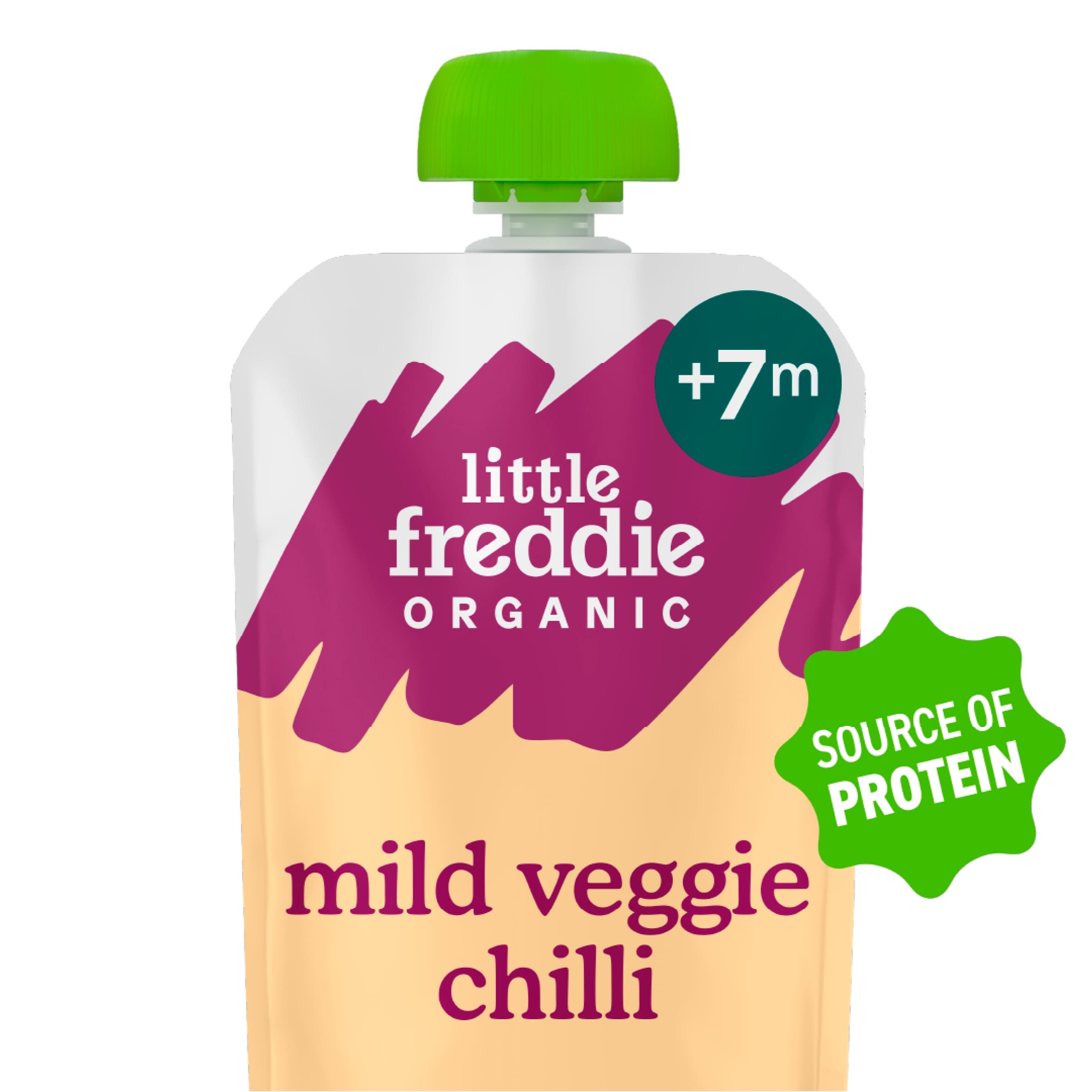 Little Freddie Organic Mild Veggie Chilli with Beans & Lentils Baby Food Pouch Single 7m+ 130g thumbnail 2