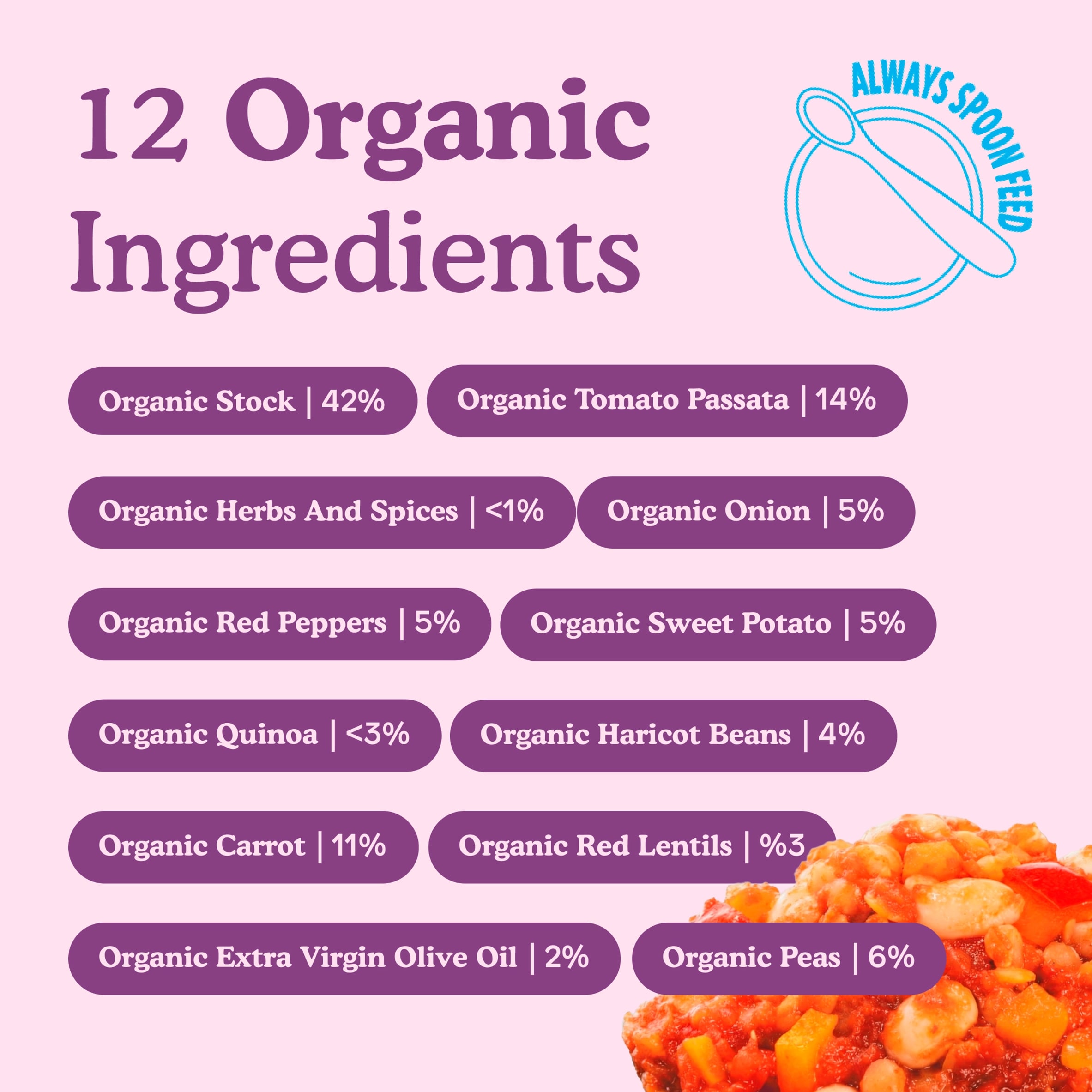 Little Freddie Organic Mild Veggie Chilli with Beans & Lentils Baby Food Pouch Single 7m+ 130g thumbnail 3