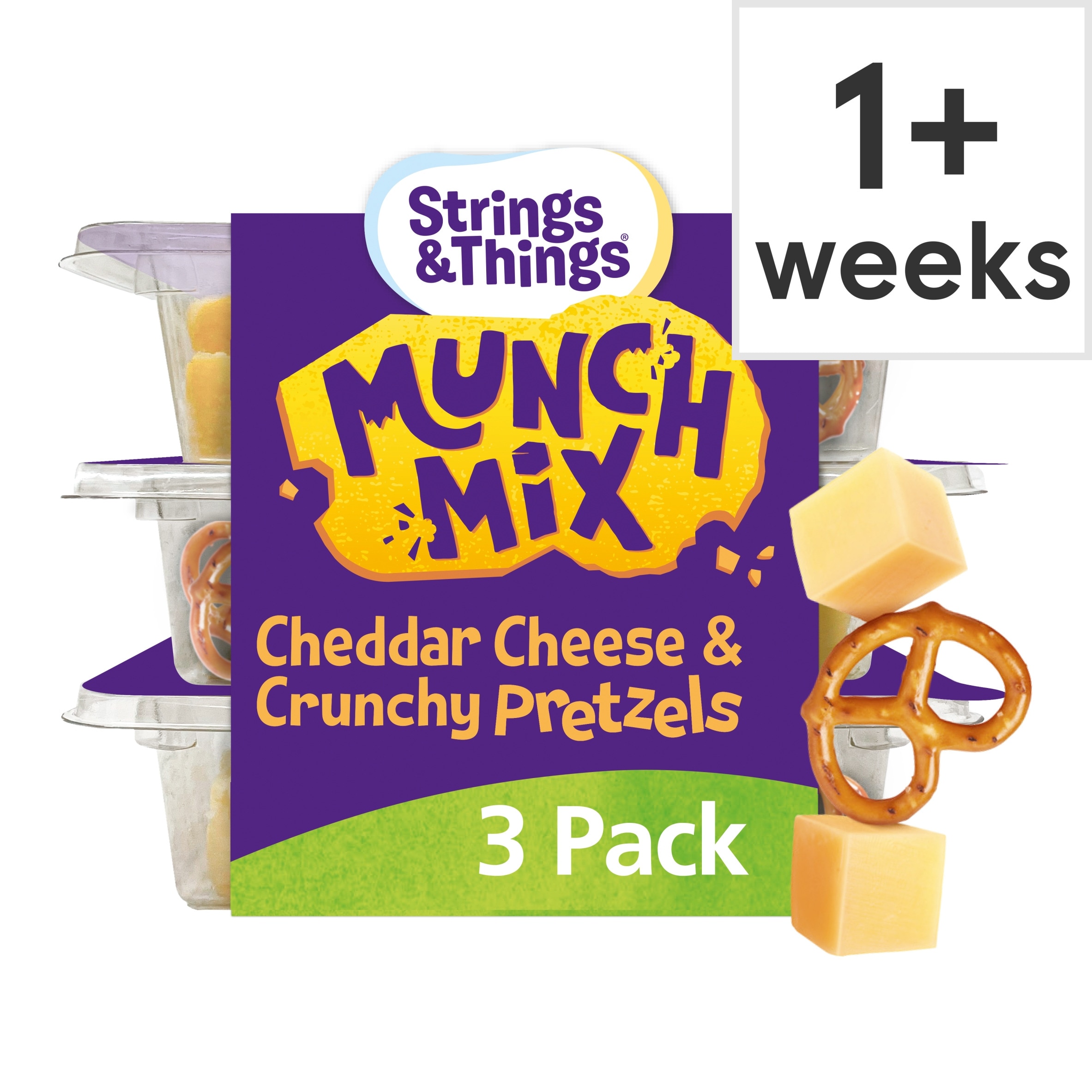 Strings & Things Munch mix cheese & Pretzel 90g
