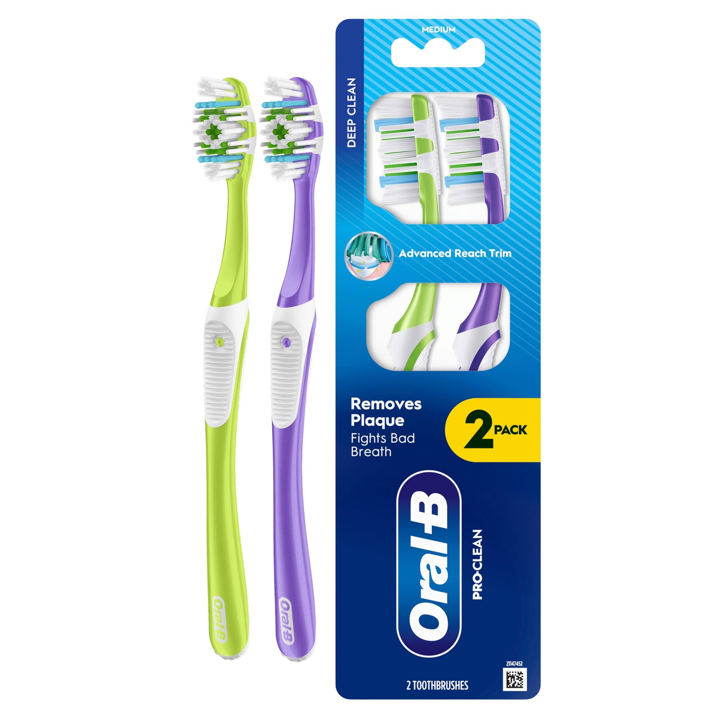 Oral-B Pro Clean Medium Toothbrush 2 Pack