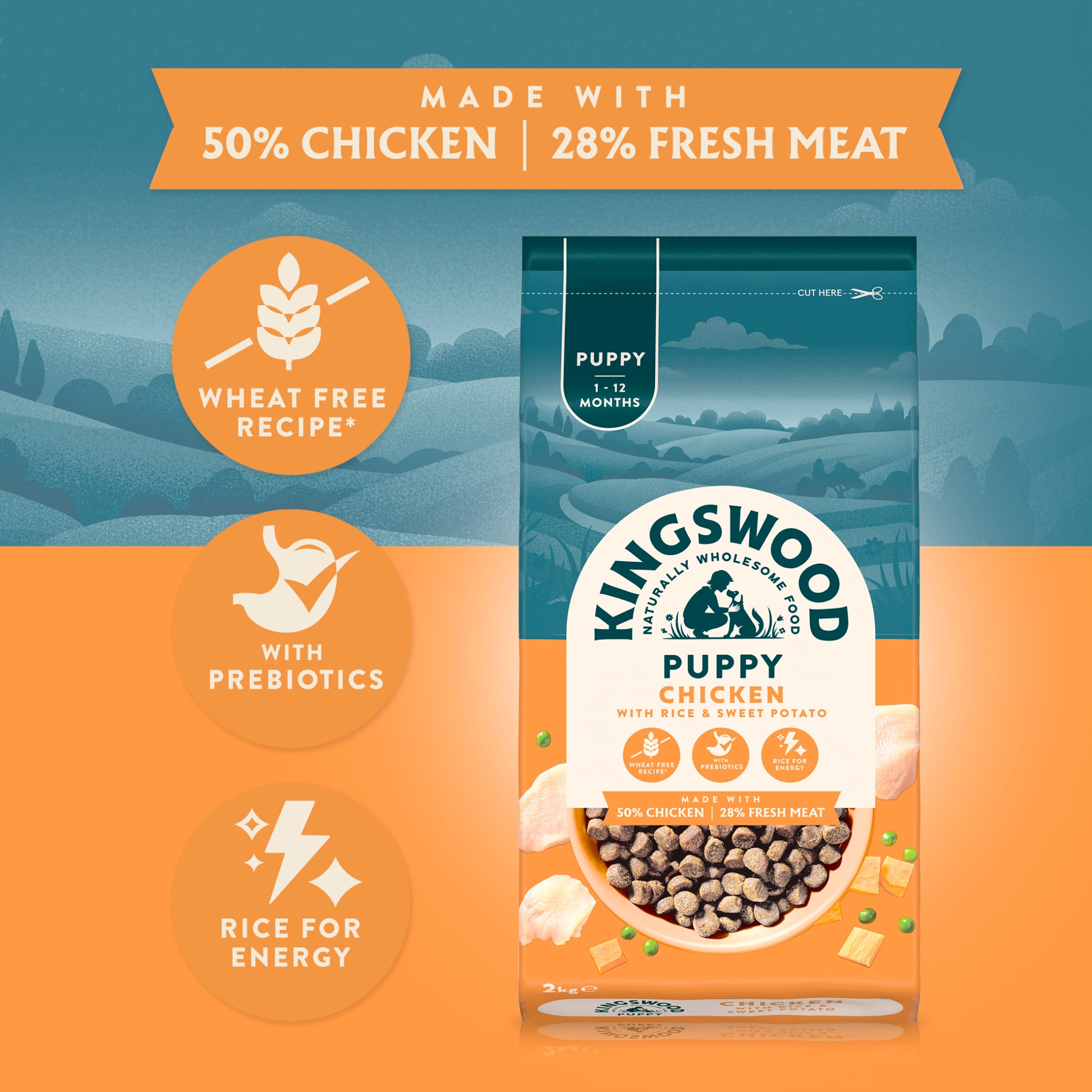 Kingswood Puppy, Chicken with Rice & Sweet Potato, 2Kg thumbnail 2