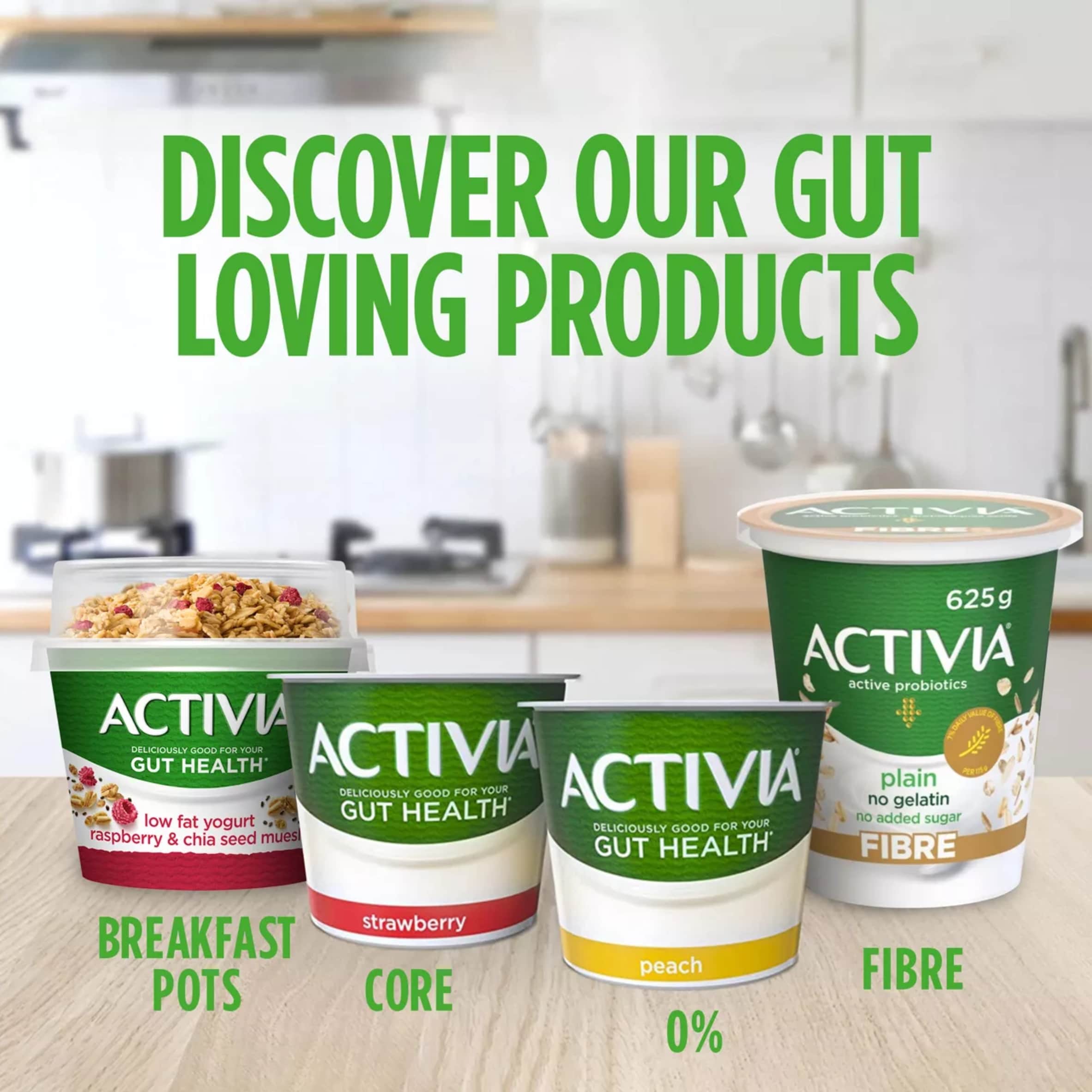 Activia Strawberry & Mixed Fruit Fat Free Gut Health Yoghurt Multipack 8x115g thumbnail 5