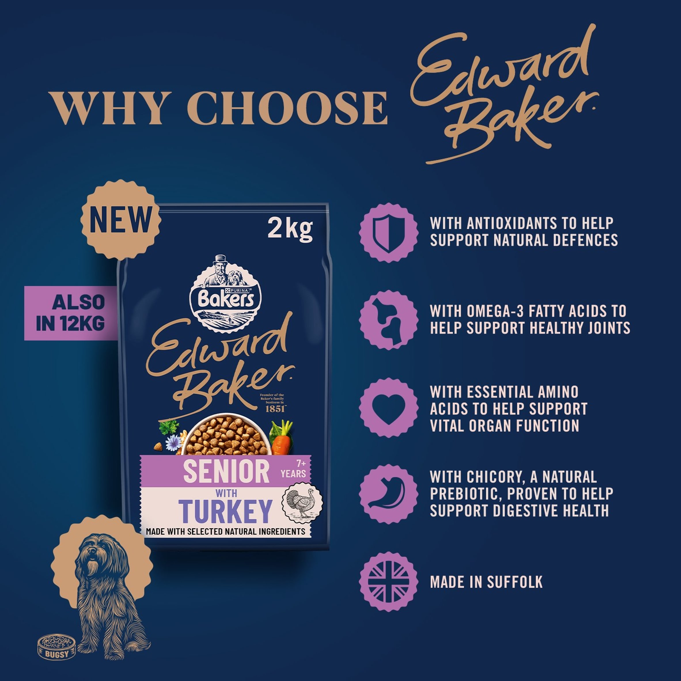 BAKERS Senior Dog Edward Baker Turkey 12kg thumbnail 2